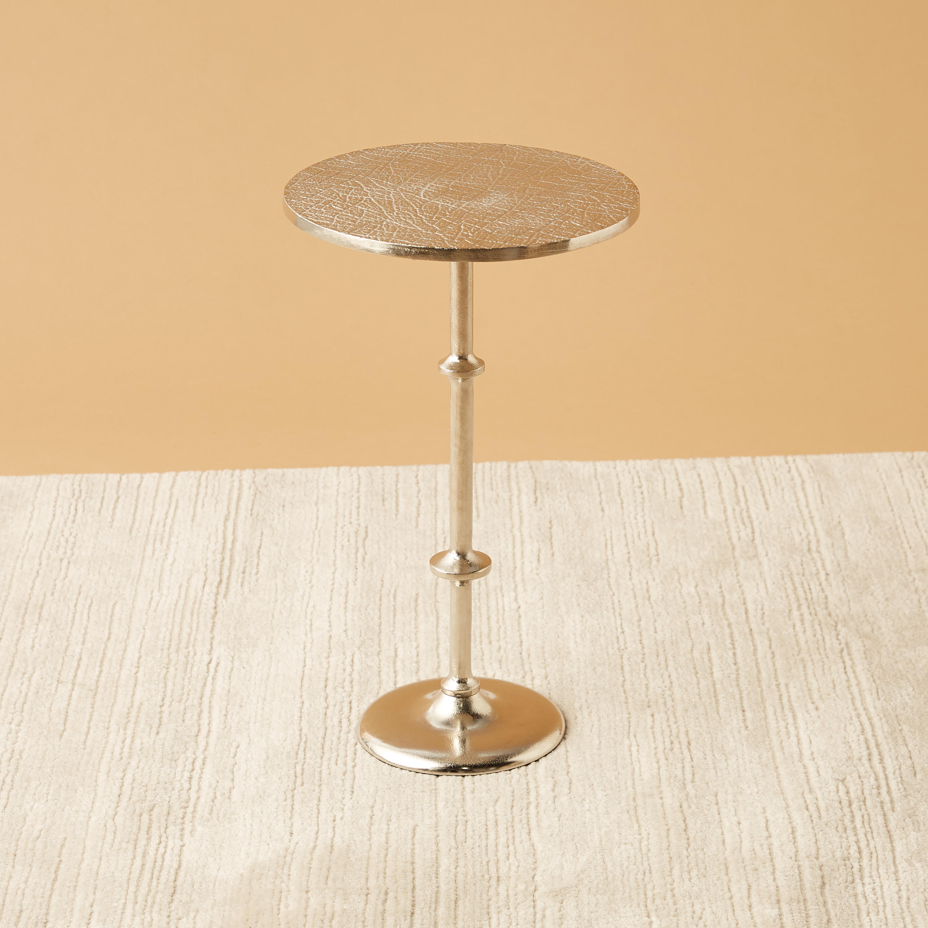 Textured Round Accent Table - 30x55 cms-furniture-livingroom-sideandendtables-image-1