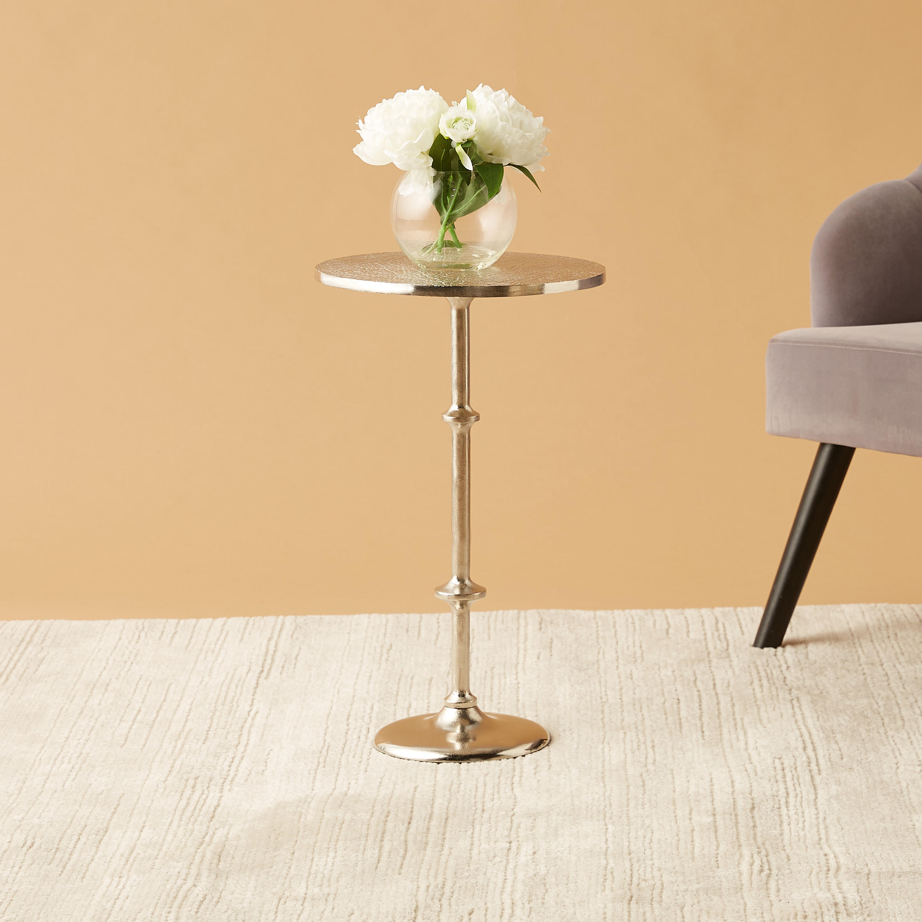 Textured Round Accent Table - 30x55 cms-furniture-livingroom-sideandendtables-image-2
