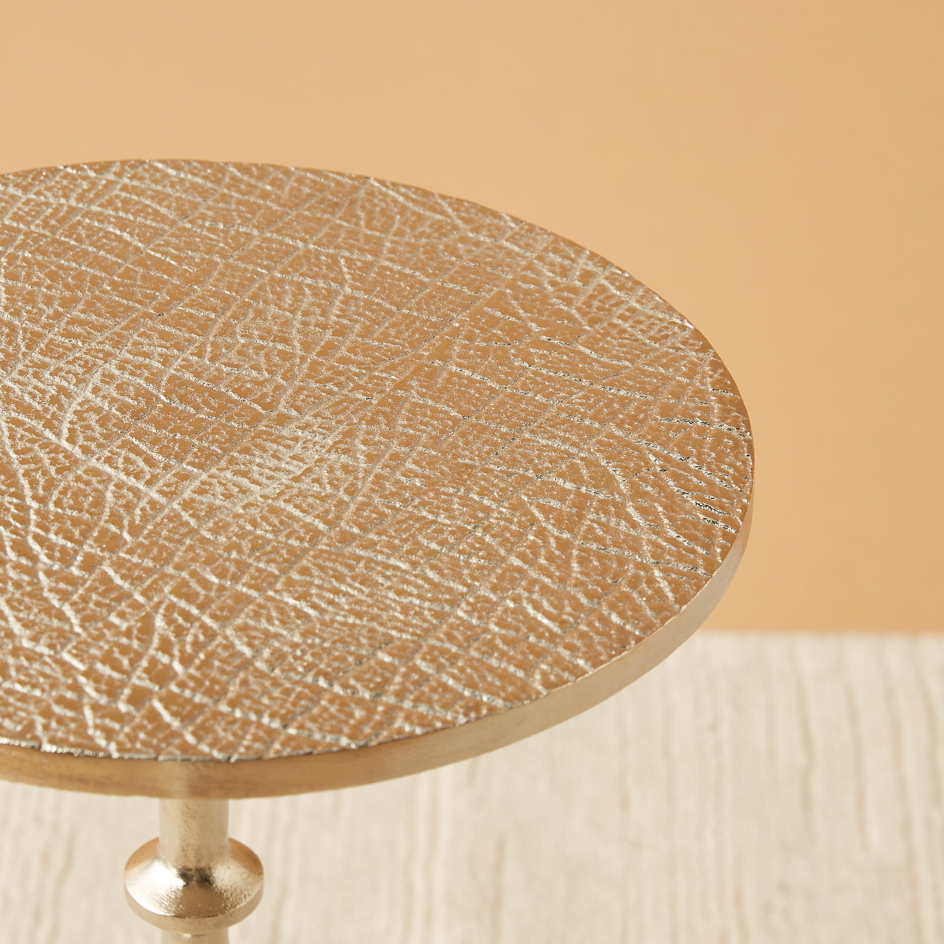 Textured Round Accent Table - 30x55 cms-furniture-livingroom-sideandendtables-image-3
