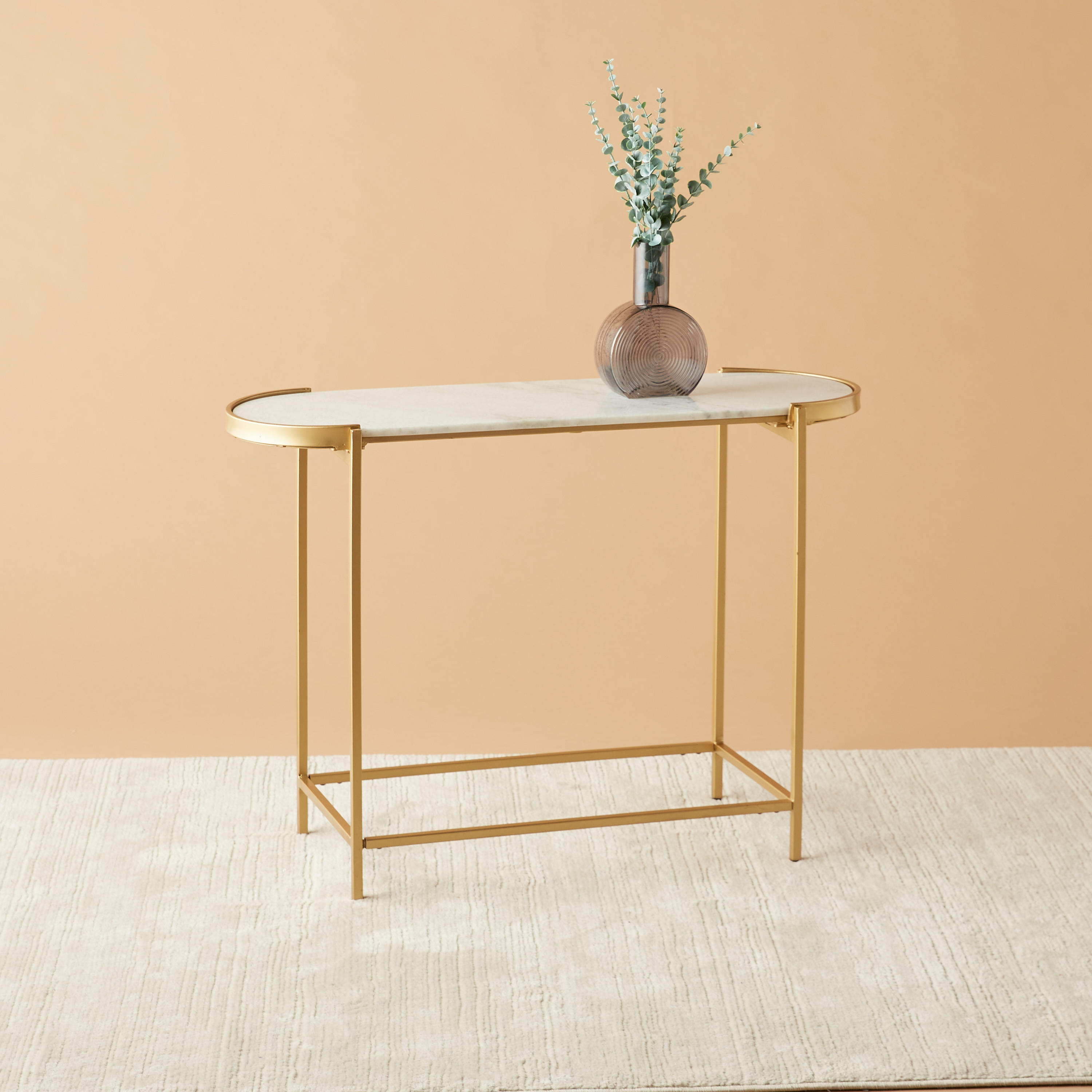 Marble Top Console Table - 98x35x70 cms-furniture-livingroom-consoletablesandmirrors-image-1