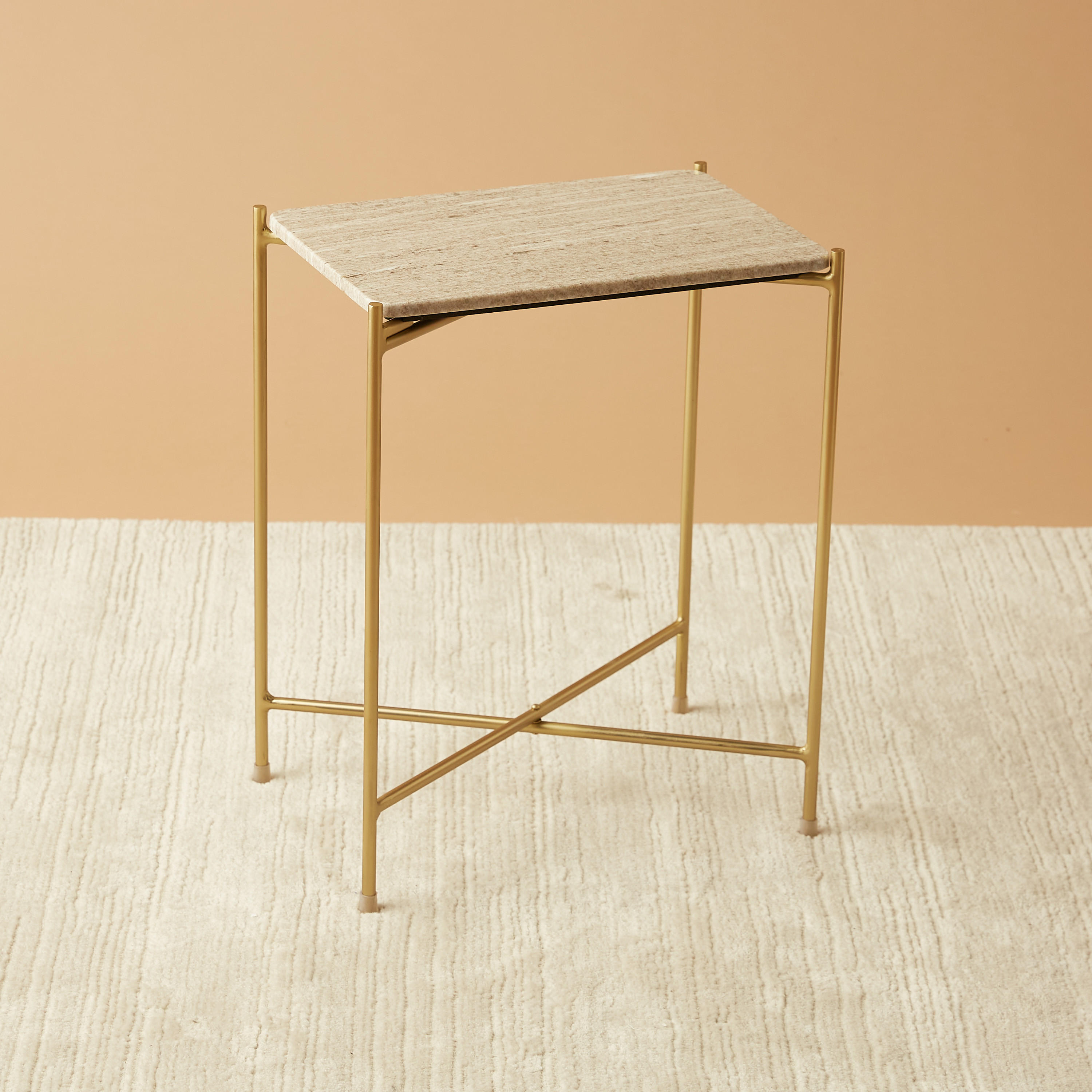 طاولة جانبية بسطح رخام قابلة للطي- 42x28x54 سم-furniture-livingroom-sideandendtables-image-2