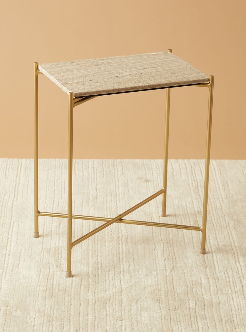 طاولة جانبية بسطح رخام قابلة للطي- 42x28x54 سم-furniture-livingroom-sideandendtables-image-2