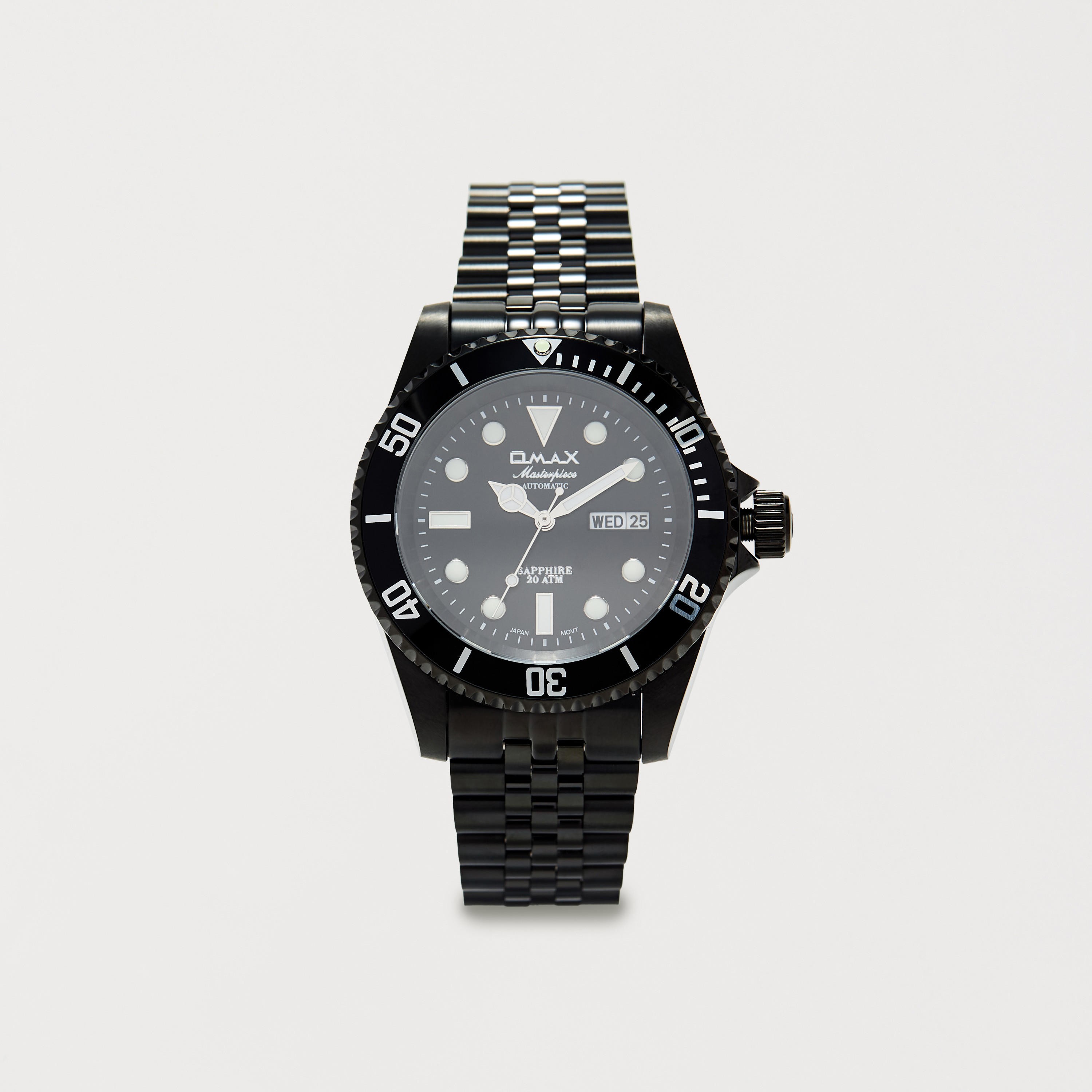 Omax Men's Black Analog Automatic Stainless Steel Strap Watch | OSA023M22S | 40 MM-men-watchesandjewellery-watches-image-1