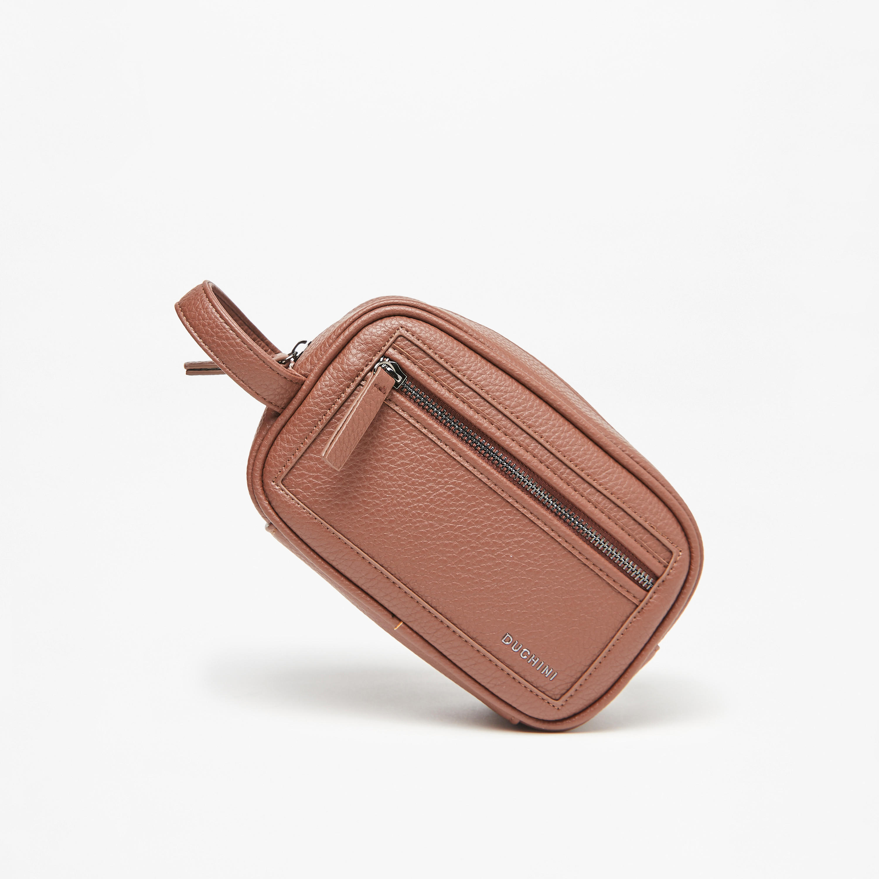 شنطة صغيرة بارزة الملمس بسحاب إغلاق وحزام معصم من دوتشيني-men-bags-image-3