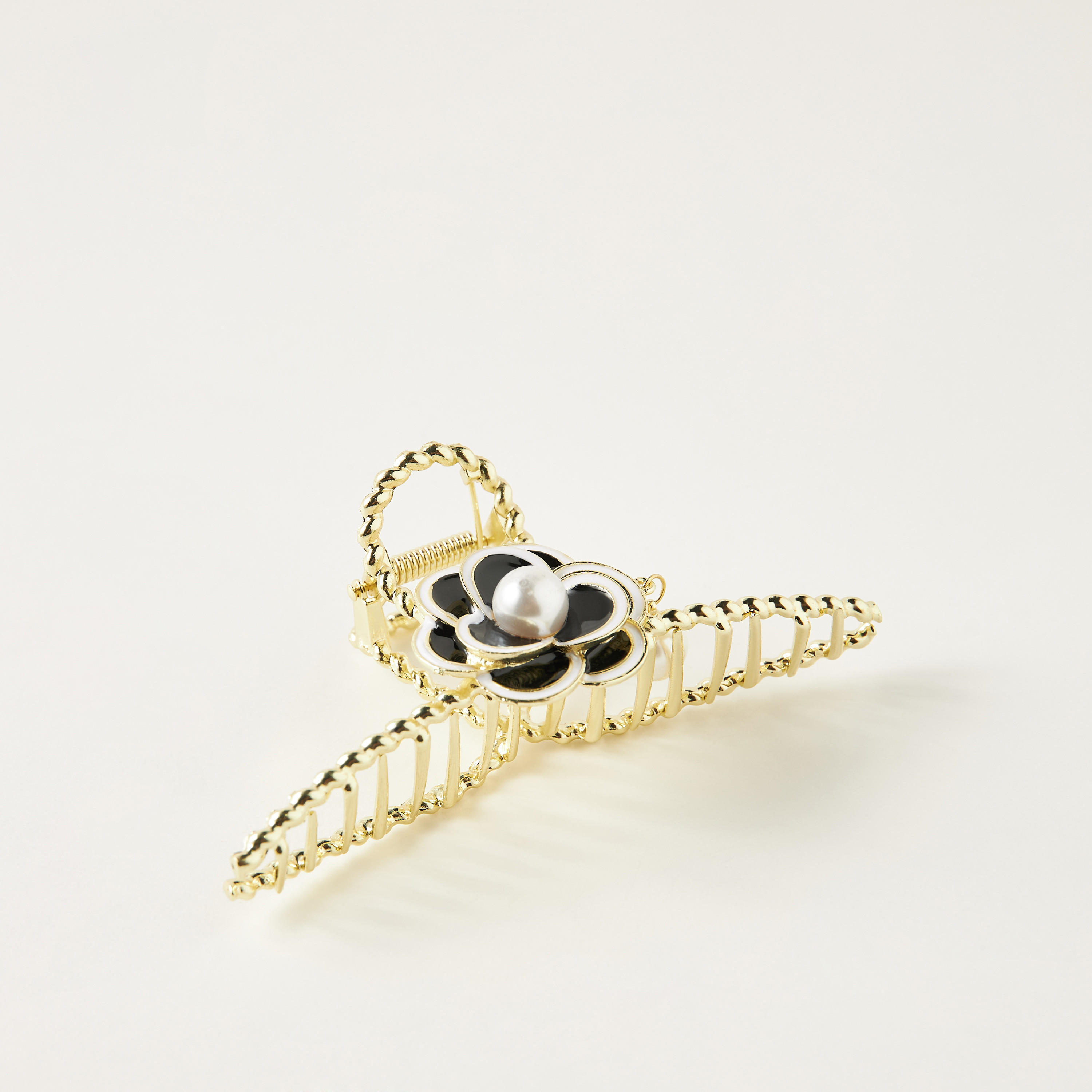 Floral Pearl Embellished Hair Clamp-women-hairaccessories-clamps-image-1