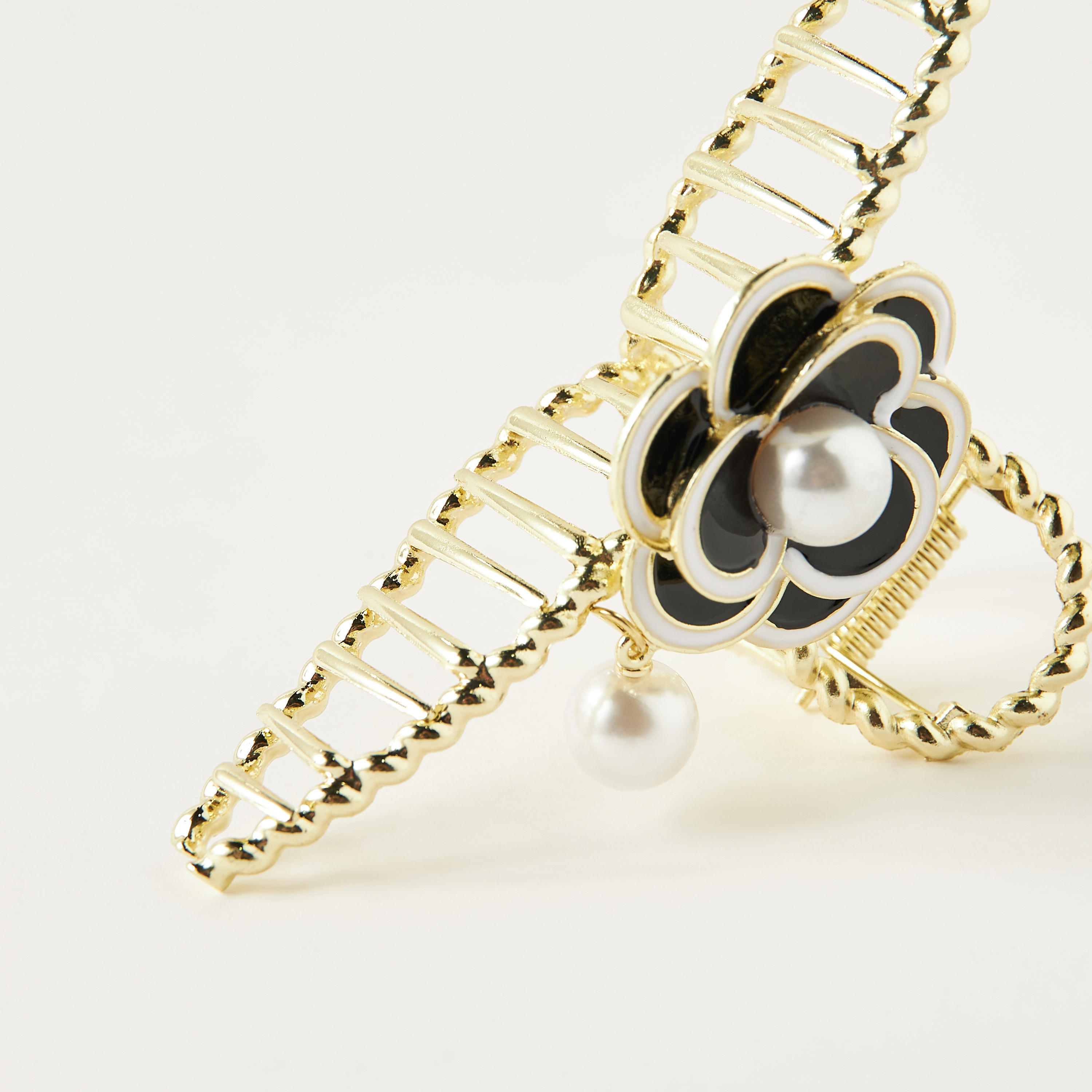 Floral Pearl Embellished Hair Clamp-women-hairaccessories-clamps-image-3