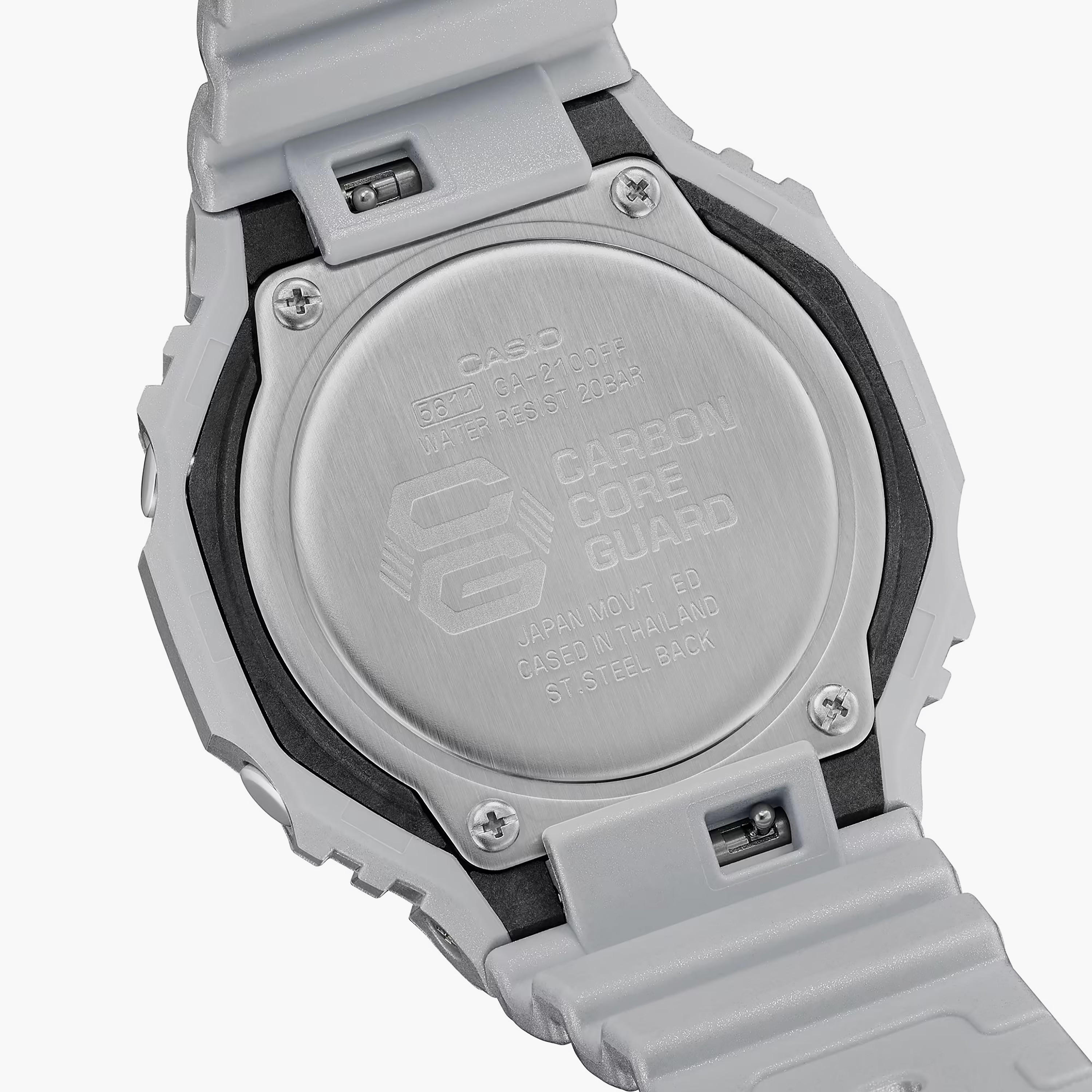 ساعة جي شوك الرقمية ذات أنالوج بسوار سيليكون رمادي للرجال | GA-2100FF-8ADR-men-watchesandjewellery-watches-image-3