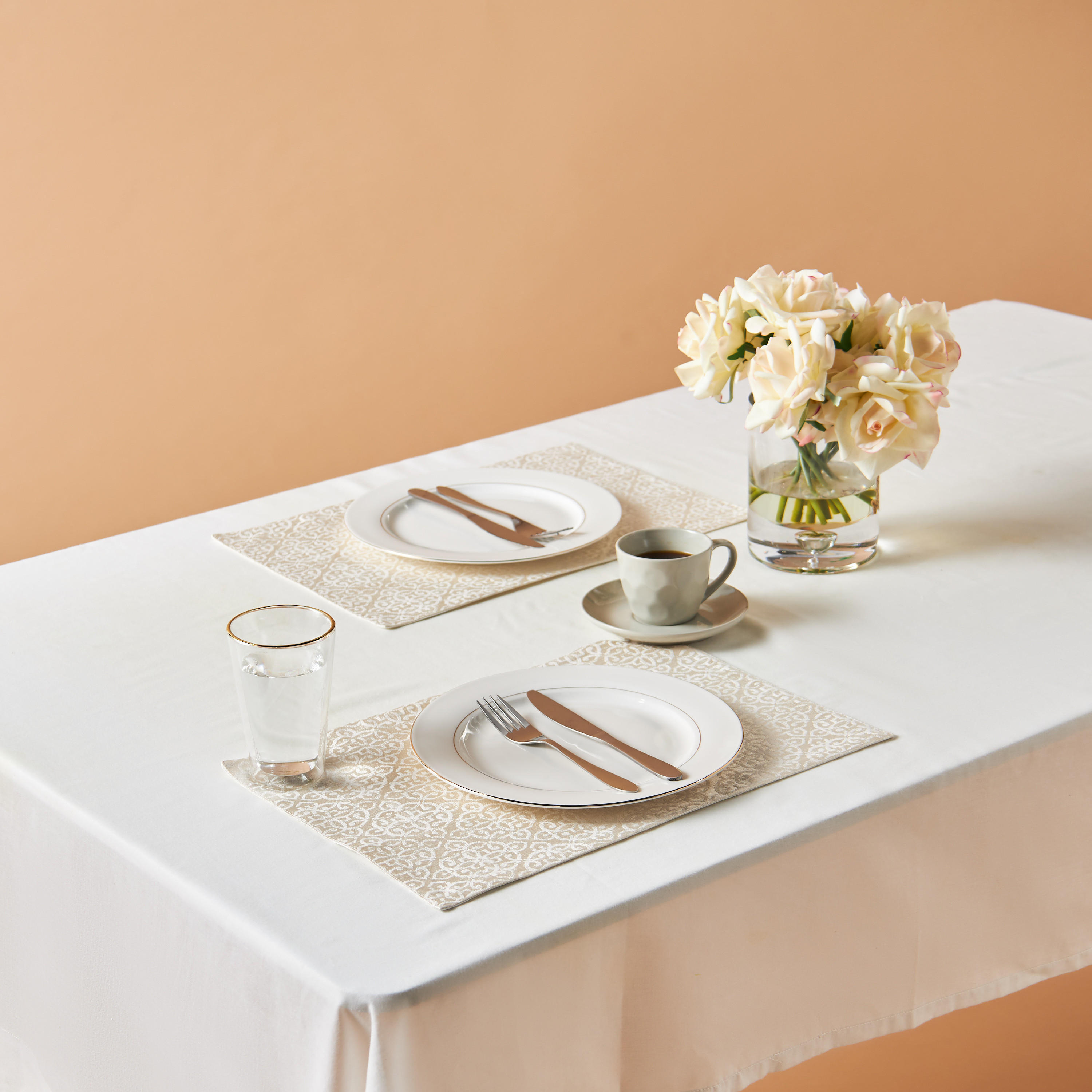 Damask 2-Piece Jacquard Placemat Set - 45x30 cms-household-dining-tablelinen-placemats-image-1