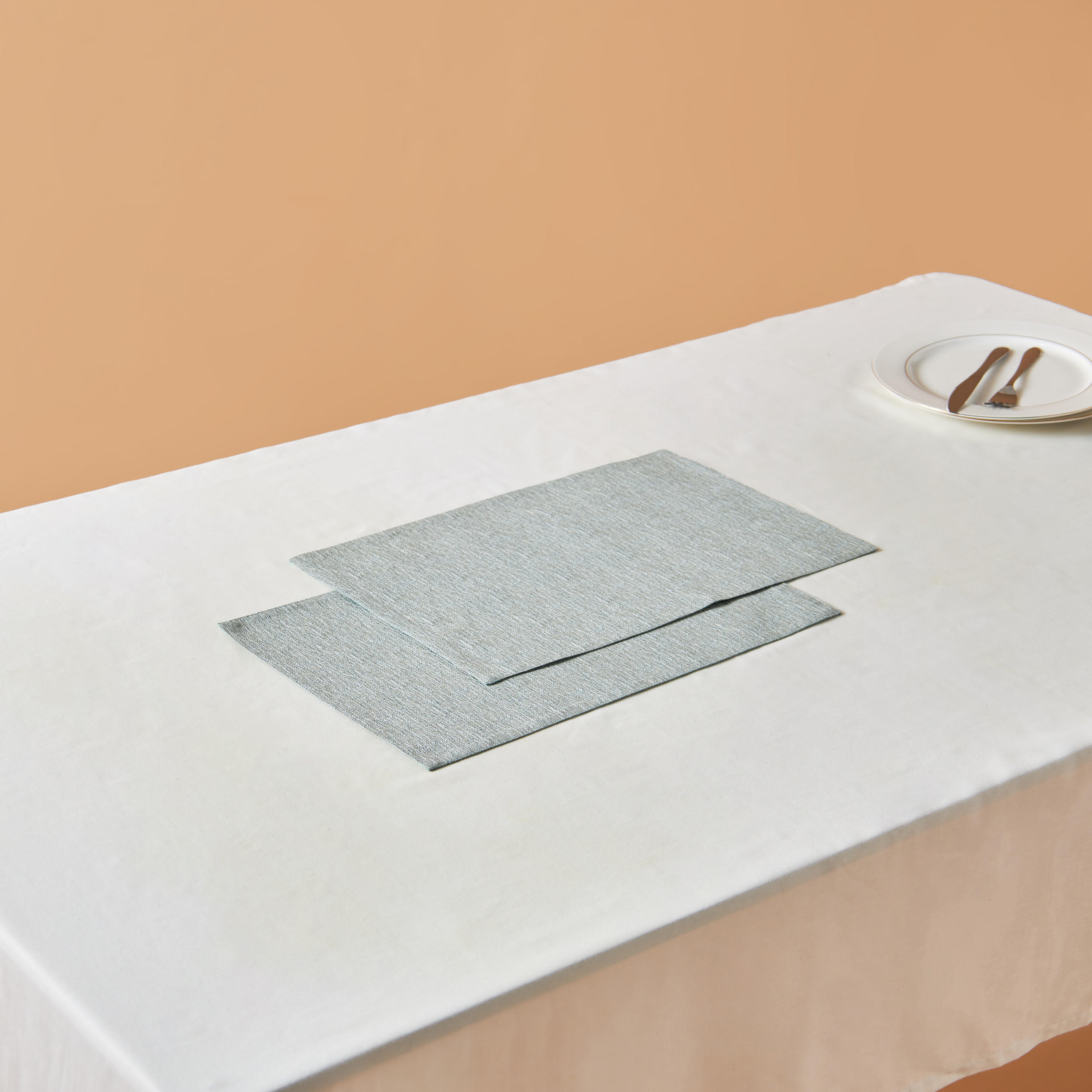 Zahra 2-Piece Textured Placemat Set - 45x30 cms-household-dining-tablelinen-placemats-image-2