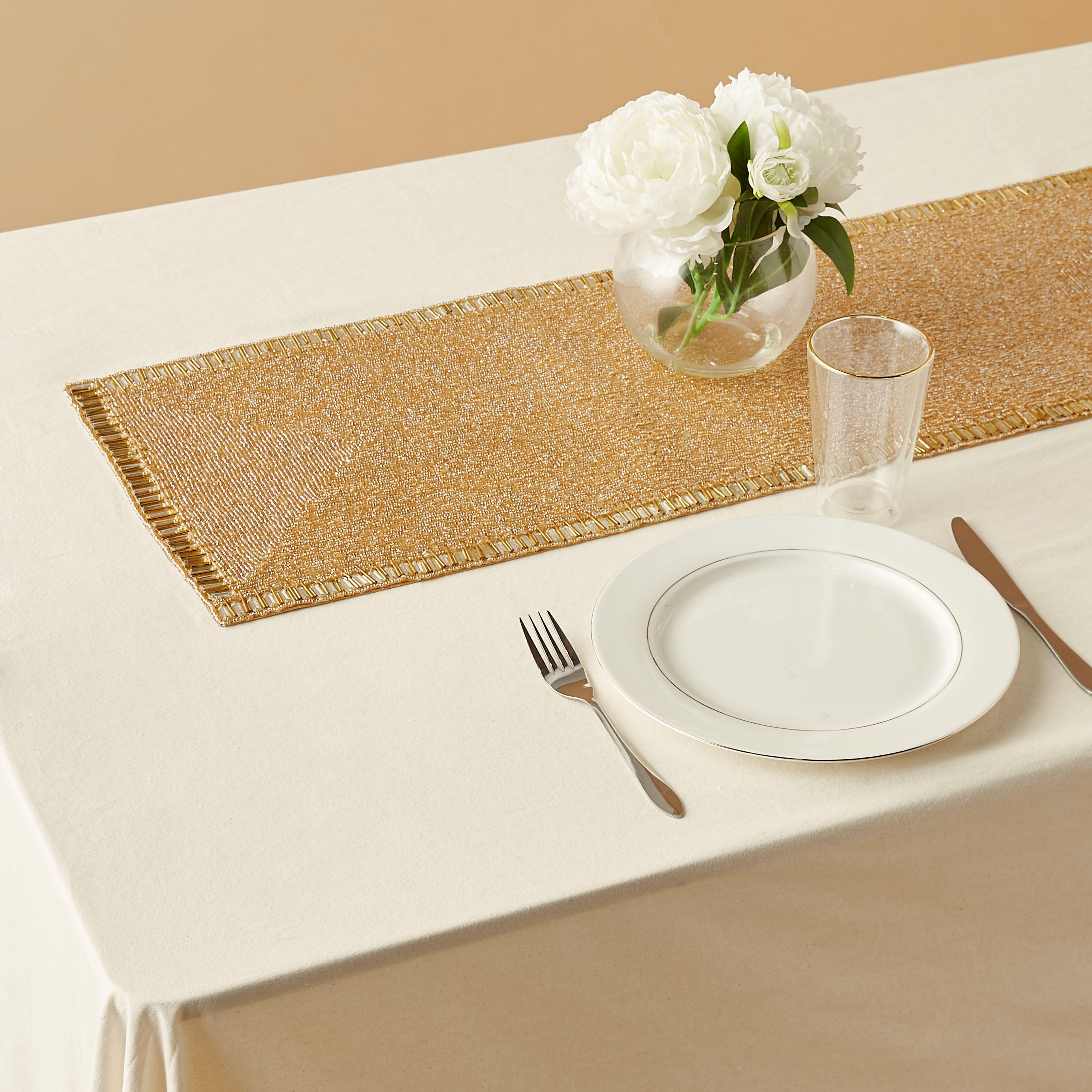 Beaded Table Runner - 30x90 cms-household-dining-tablelinen-runnersandtablecovers-image-1