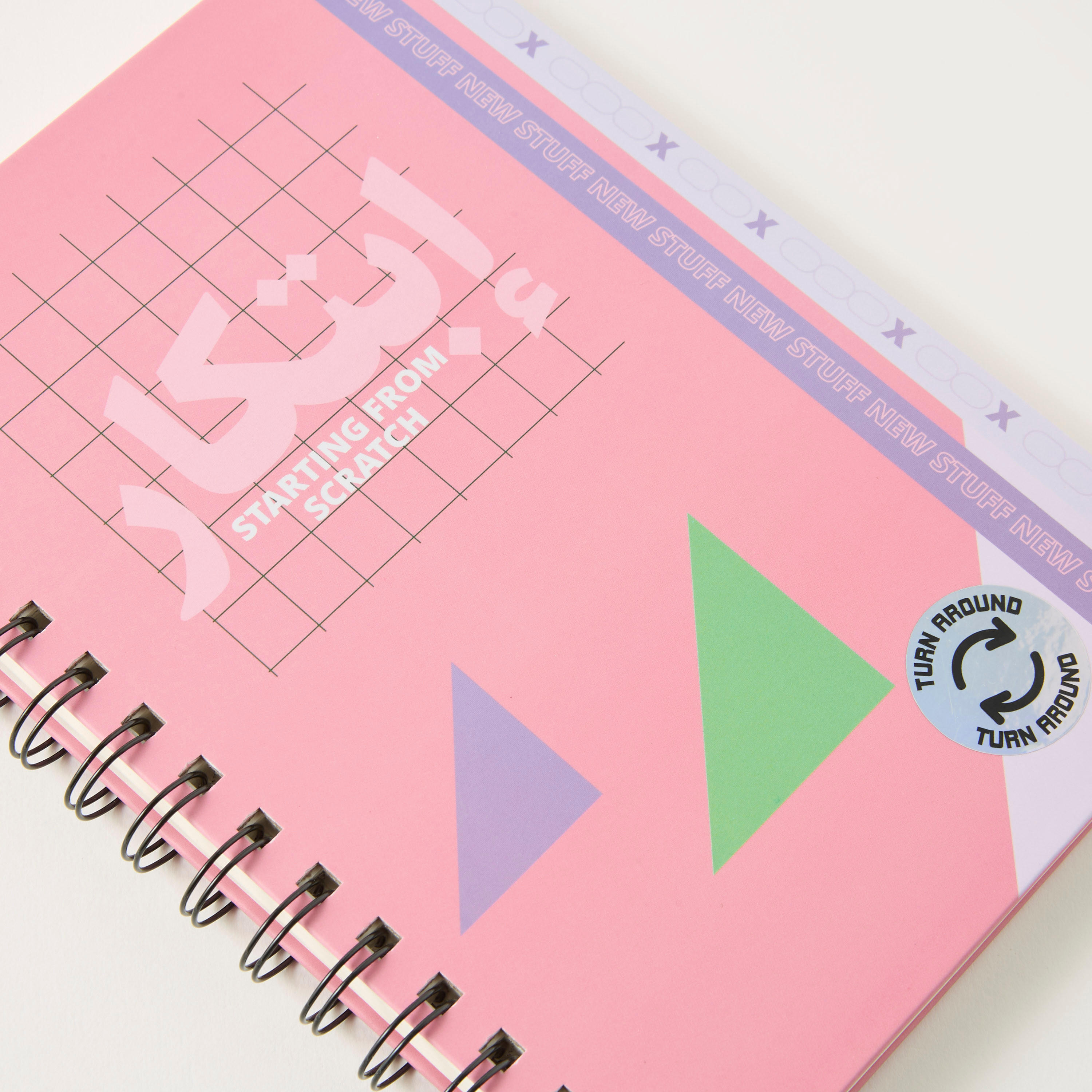 Slogan Print Ruled Spiral Notebook-school-stationery-notebooks-image-3