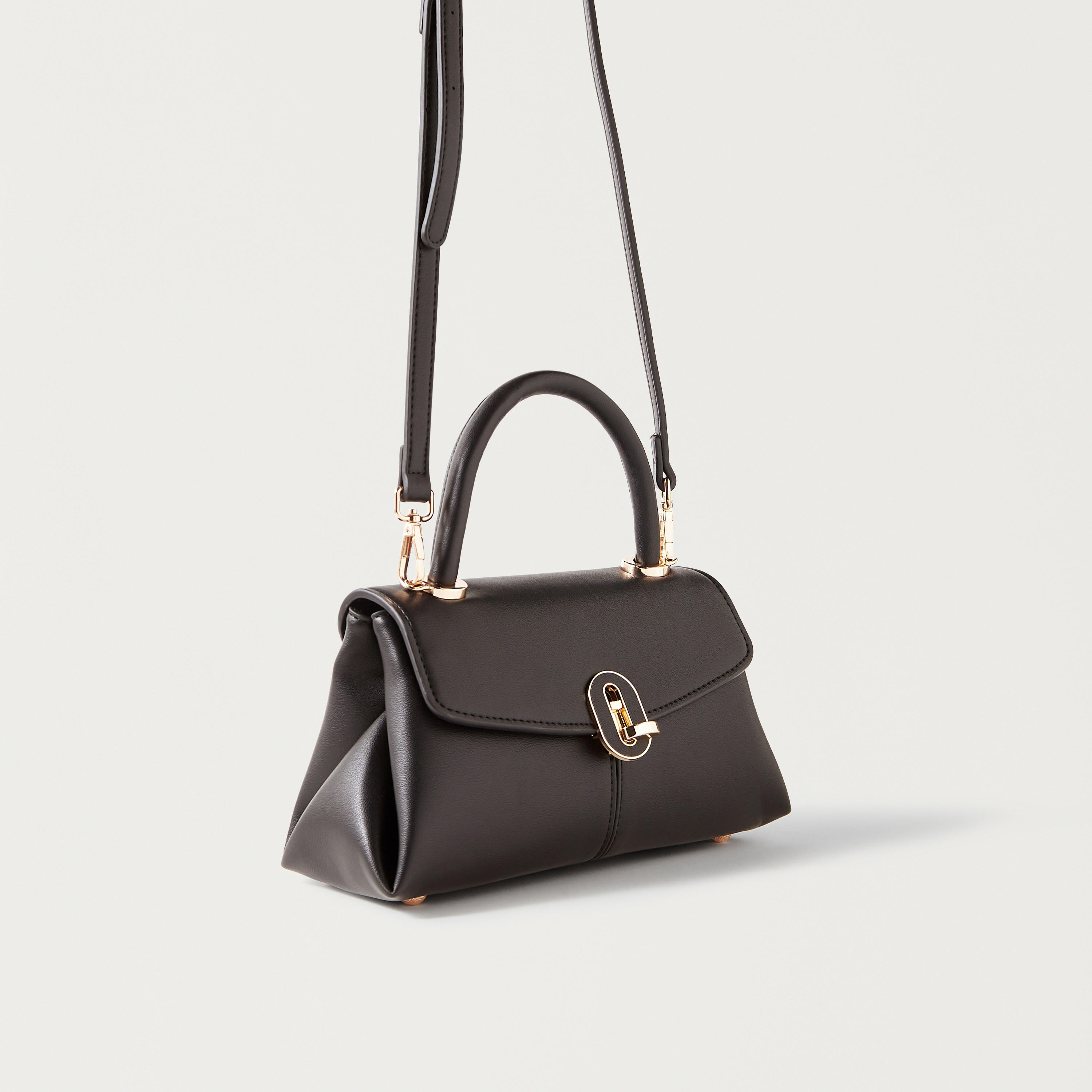 شنطة كروس بودي سادة بحزام قابل للفصل وقفل إغلاق تويست من ساشا-women-bagsandwallets-handbags-image-4