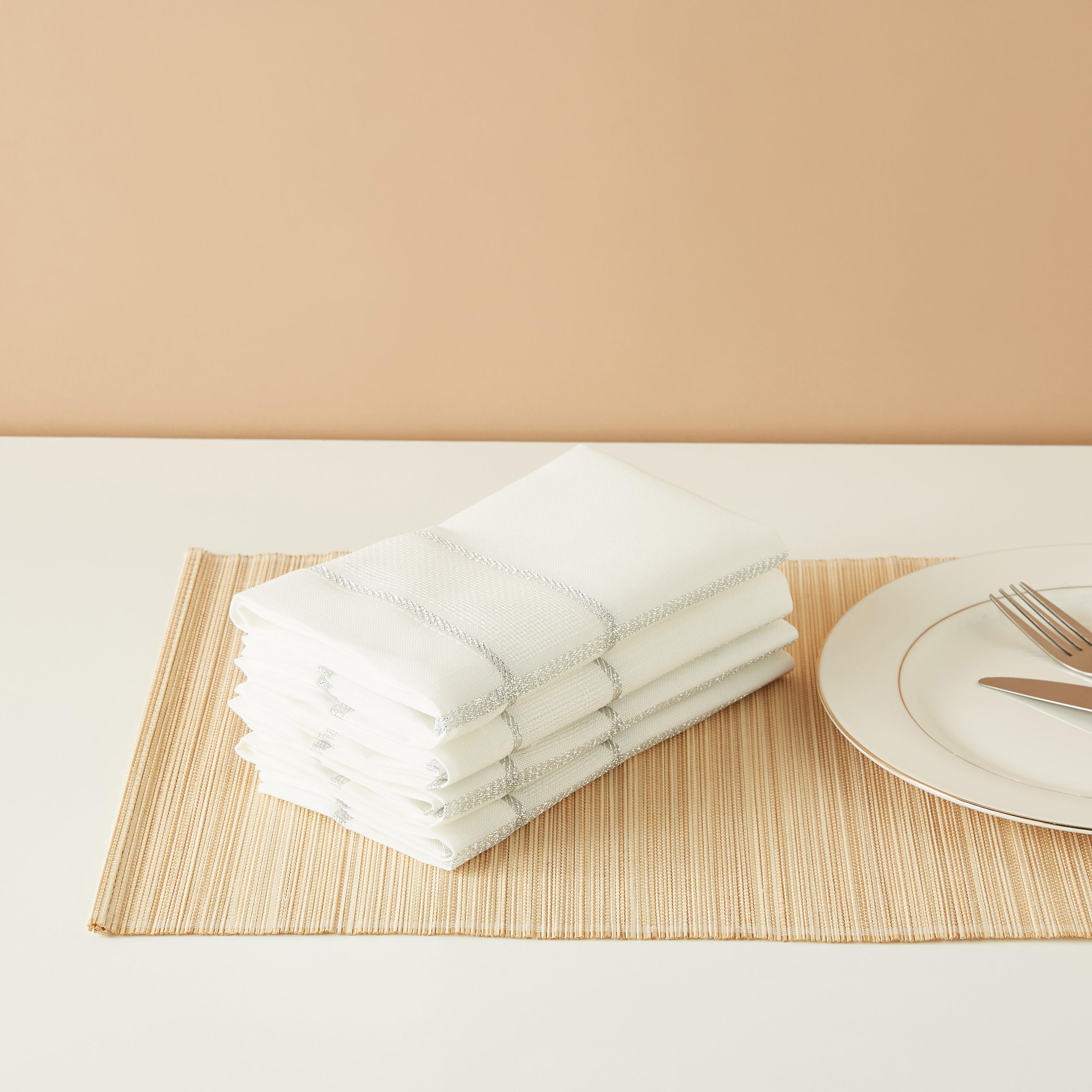 Textured 4-Piece Napkin Set - 45x45 cms-household-dining-tablelinen-napkinsandaccessories-image-1