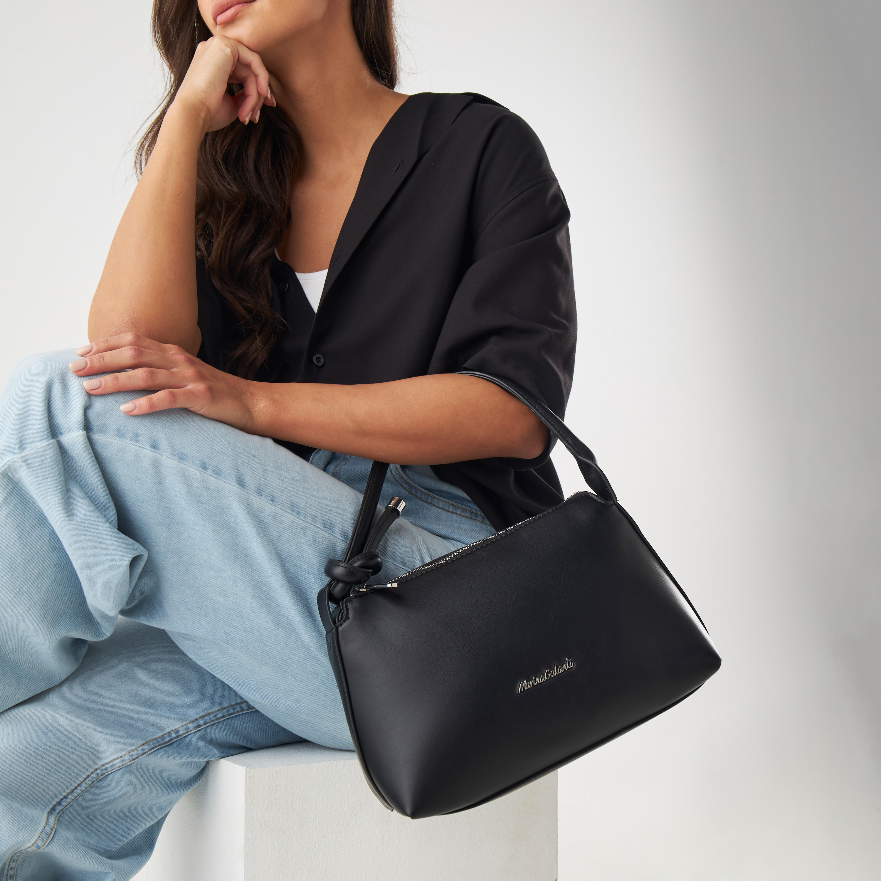 Marina Galanti Solid Shoulder Bag with Strap Handle and Zip Closure-women-bagsandwallets-handbags-image-2