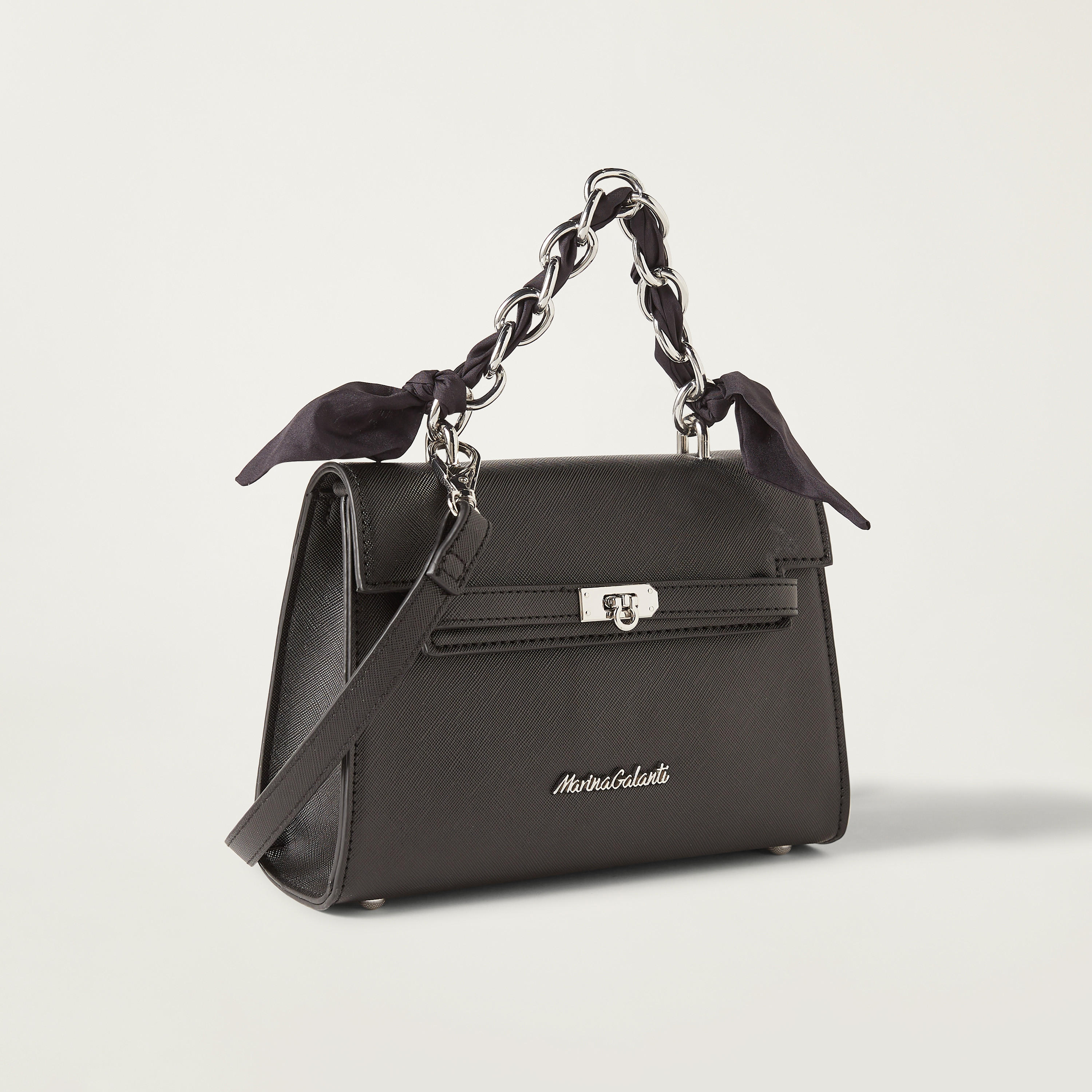 Marina Galanti Solid Satchel Bag with Bow Detail and Magnetic Closure-women-bagsandwallets-handbags-image-3