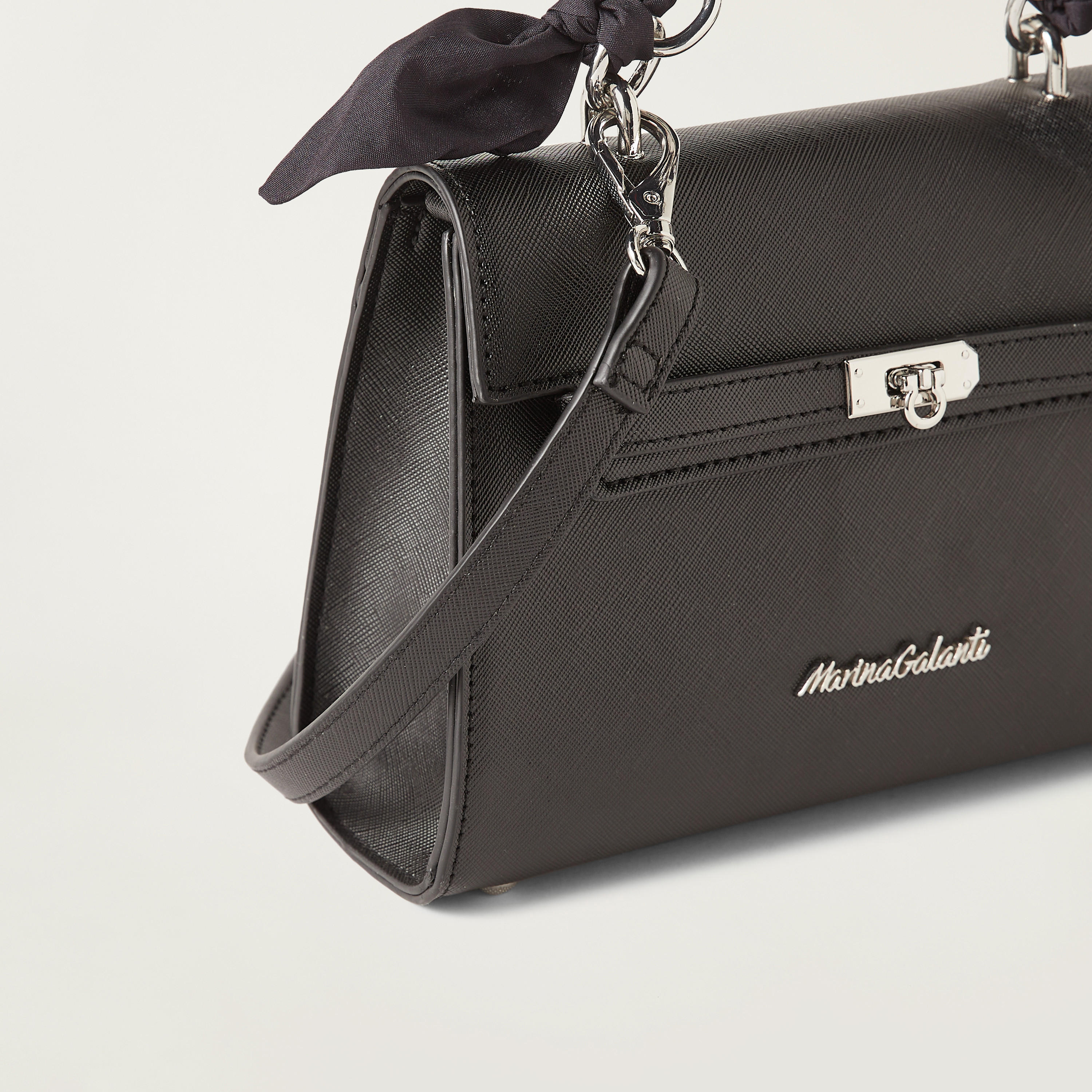 Marina Galanti Solid Satchel Bag with Bow Detail and Magnetic Closure-women-bagsandwallets-handbags-image-4