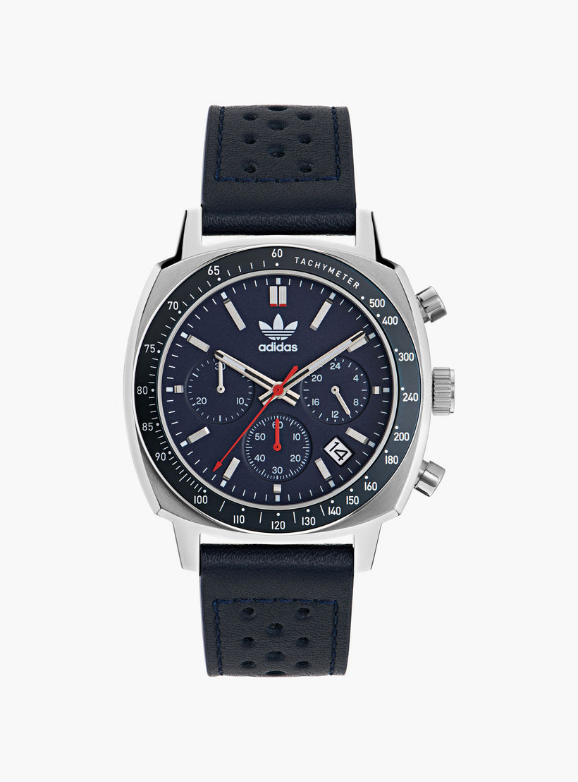 Adidas Unisex Blue Chronograph Leather Strap Watch | AOFH23577-men-watchesandjewellery-watches-image-1