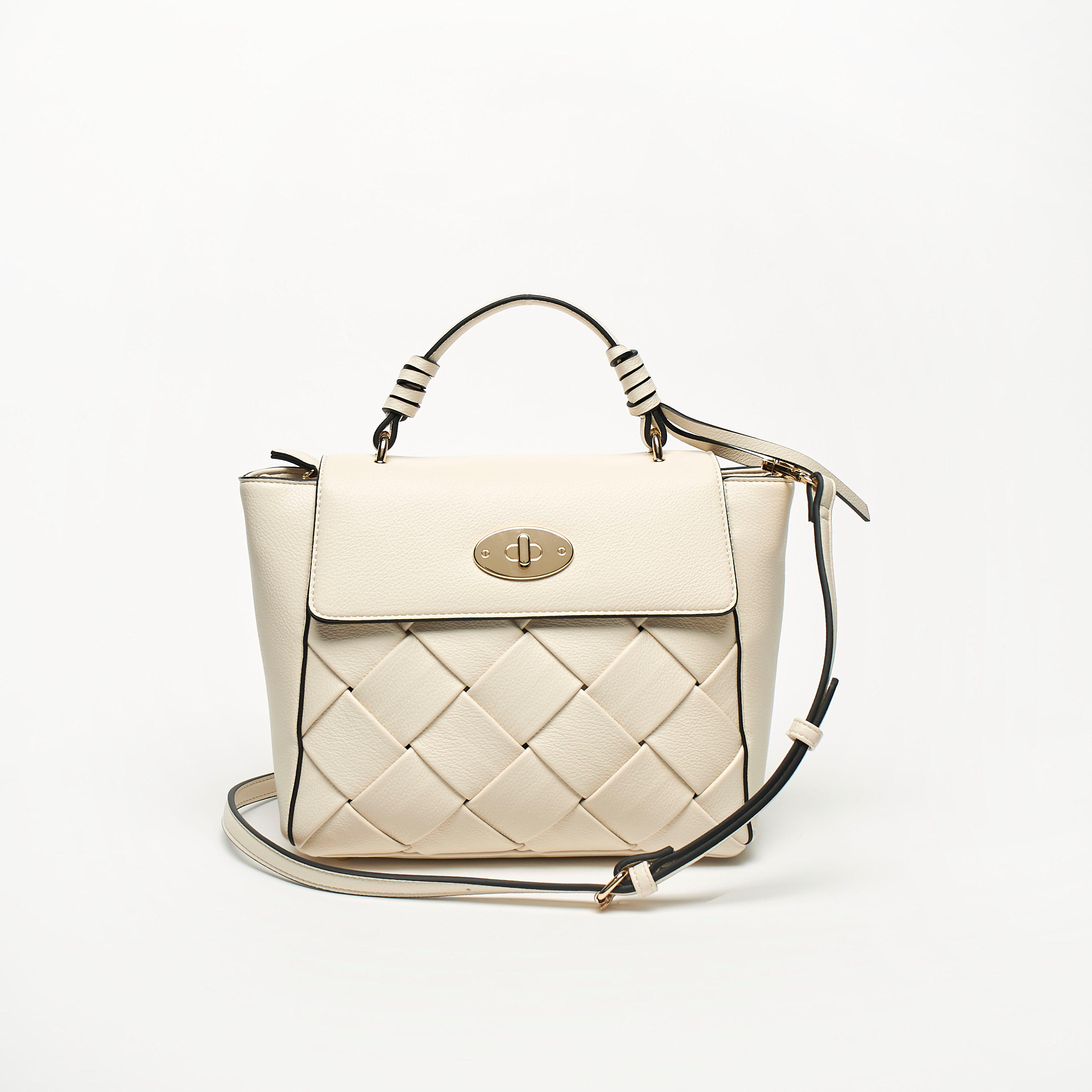 شنطة ساتشيل بارزة الملمس بحزام قابل للفصل وزر إغلاق مغناطيسي من سيليست-women-bagsandwallets-handbags-image-1