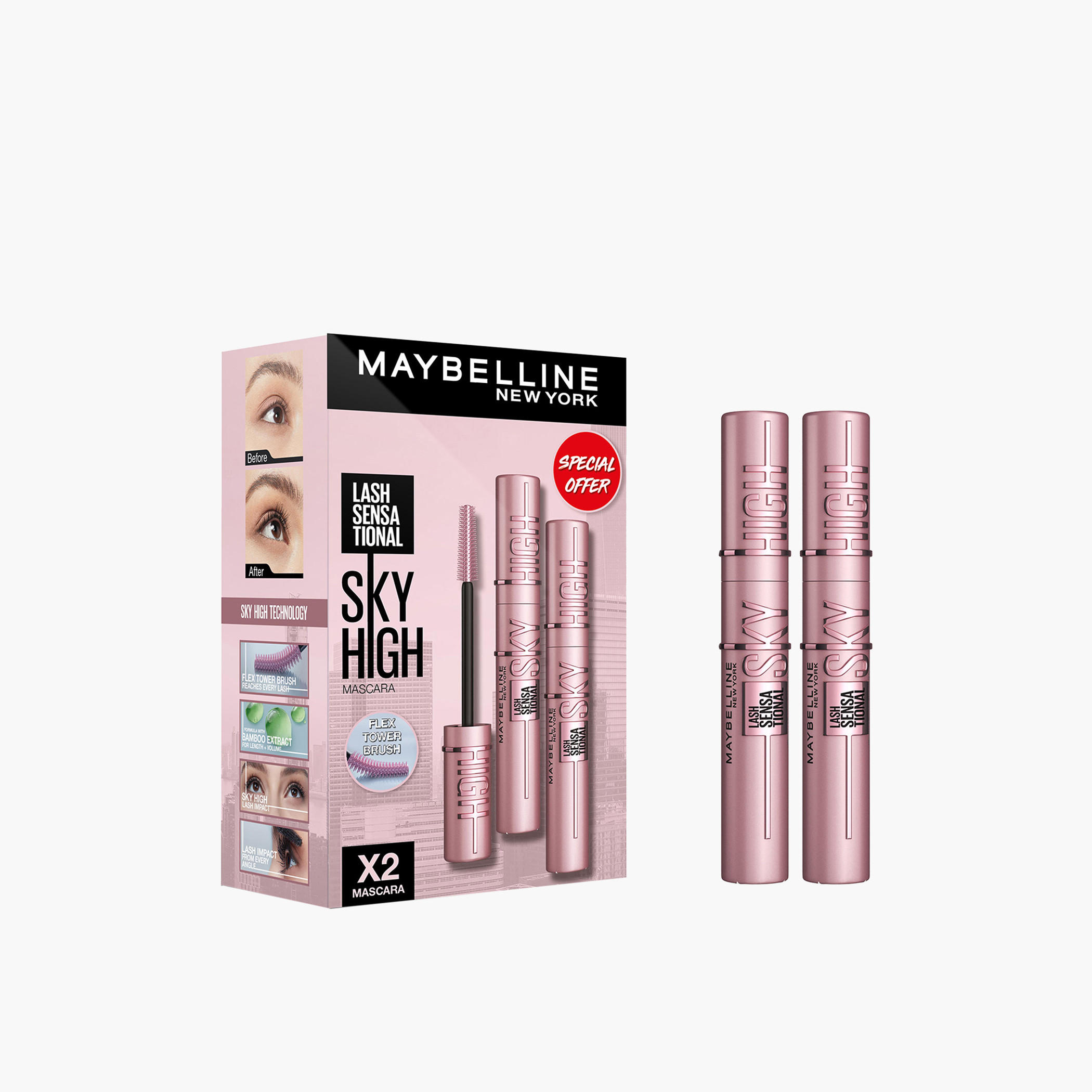 Maybelline New York Lash Sensational Sky High Mascara - Set of 2-beautyandpersonalcare-giftsets-image-2