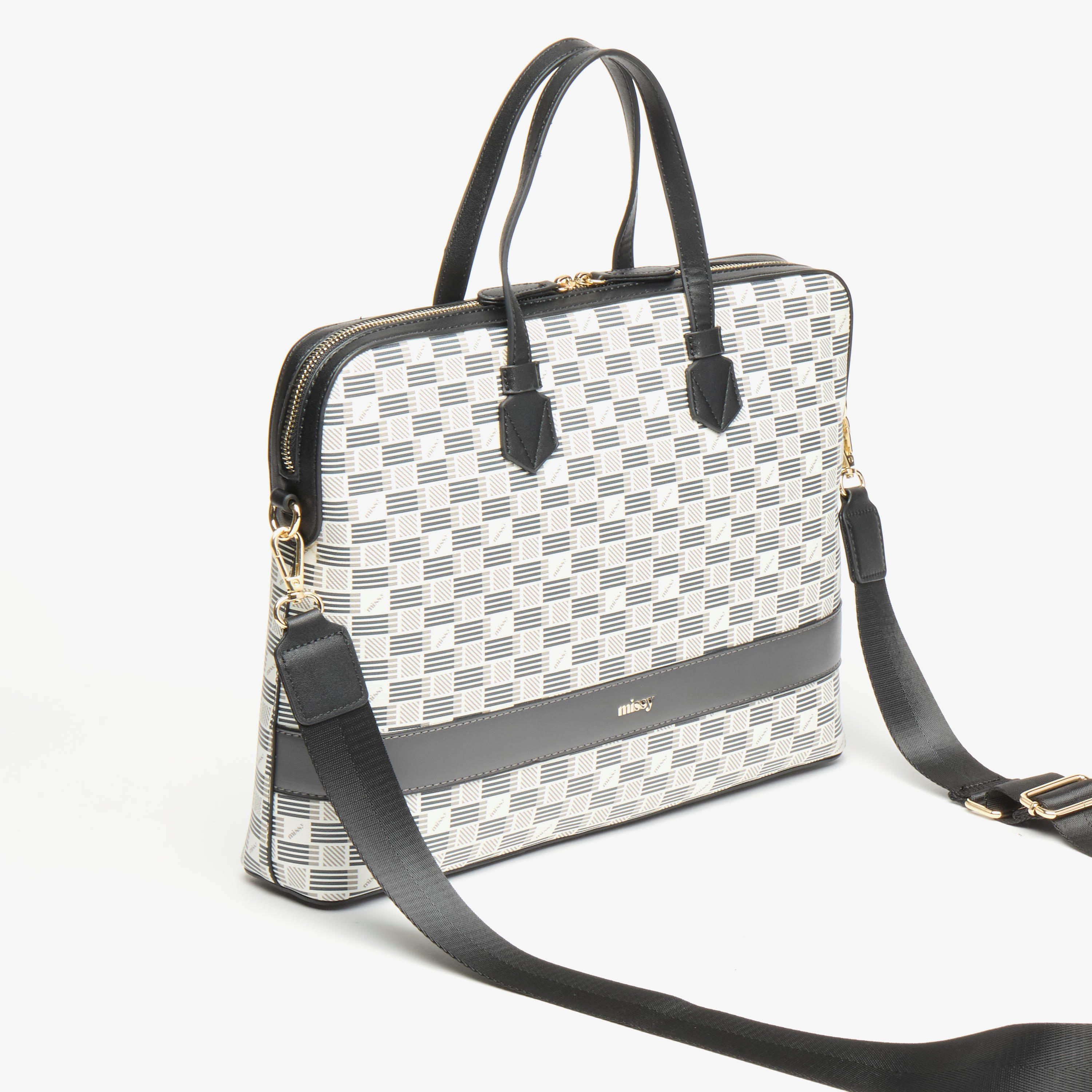 شنطة لابتوب بسحاب إغلاق ومقبض علوي بطبعات مونوجرام من ميسي-women-bagsandwallets-handbags-image-2