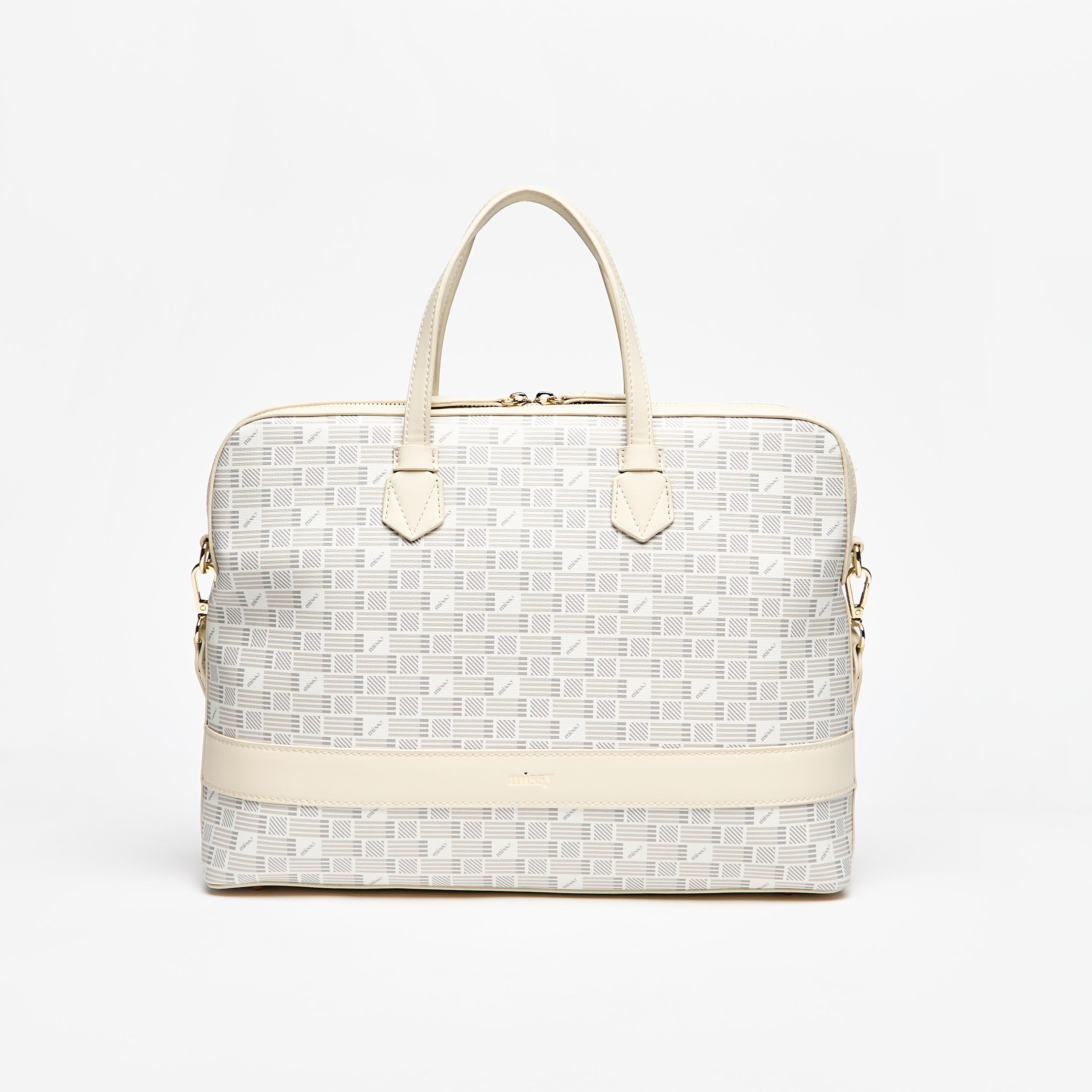 شنطة لابتوب بسحاب إغلاق ومقبض علوي بطبعات مونوجرام من ميسي-women-bagsandwallets-handbags-image-6