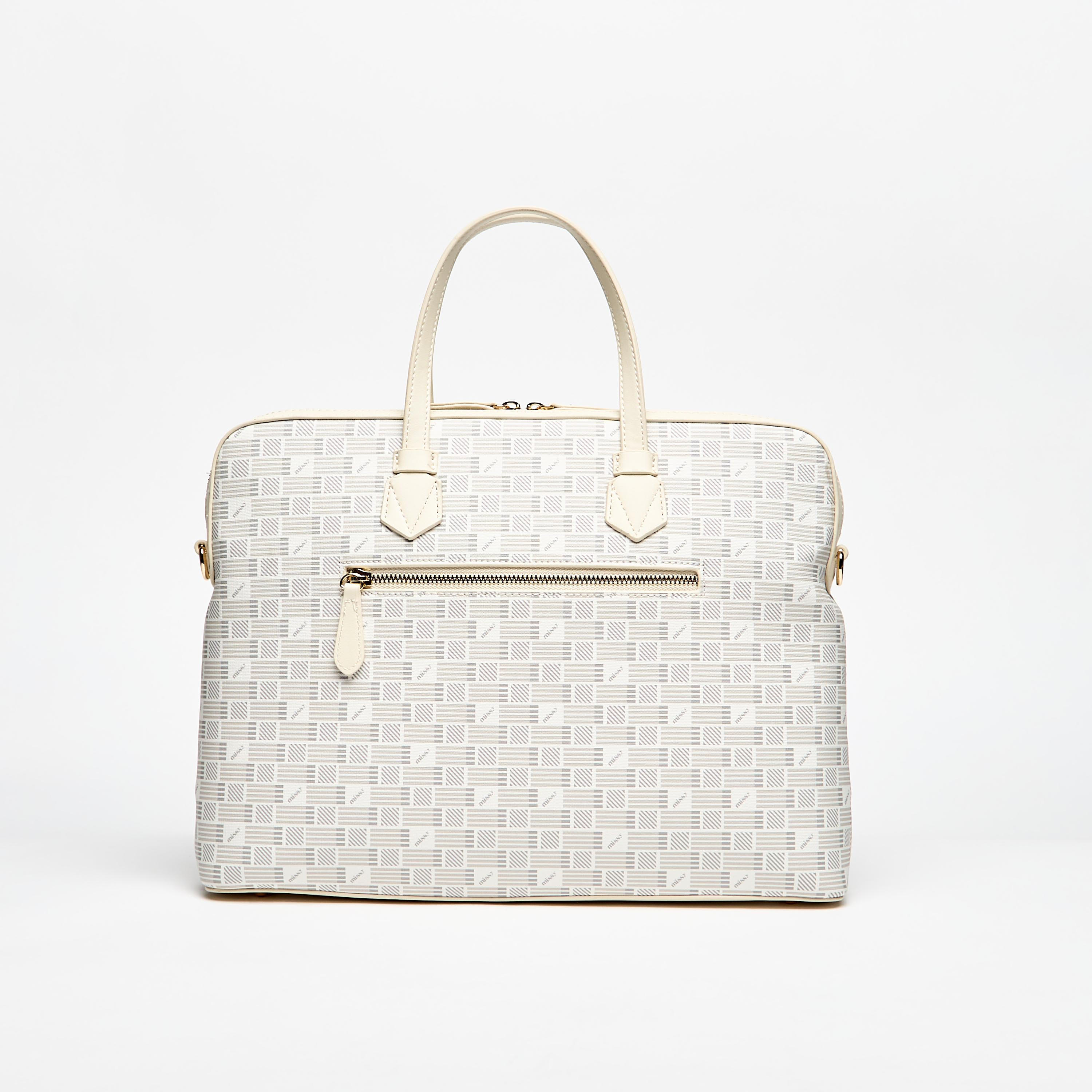 شنطة لابتوب بسحاب إغلاق ومقبض علوي بطبعات مونوجرام من ميسي-women-bagsandwallets-handbags-image-9