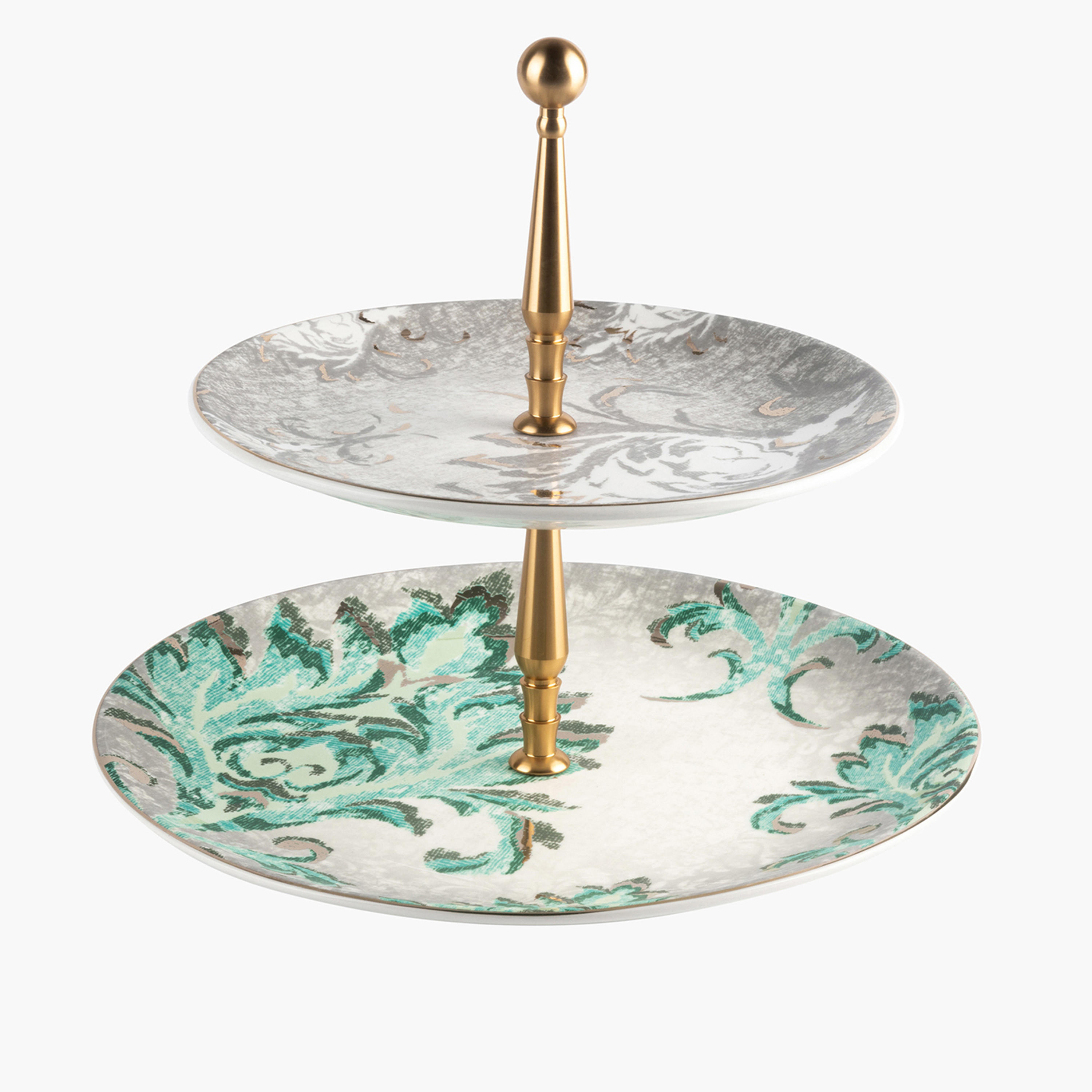Otantik Harir 2-Tier Printed Porcelain Cake Stand-household-dining-serveware-cakestands-image-1
