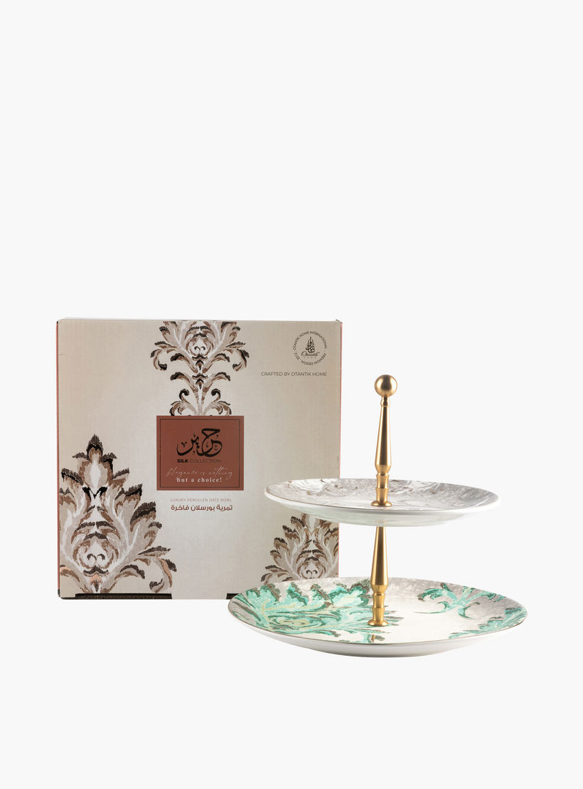 Otantik Harir 2-Tier Printed Porcelain Cake Stand-household-dining-serveware-cakestands-image-2