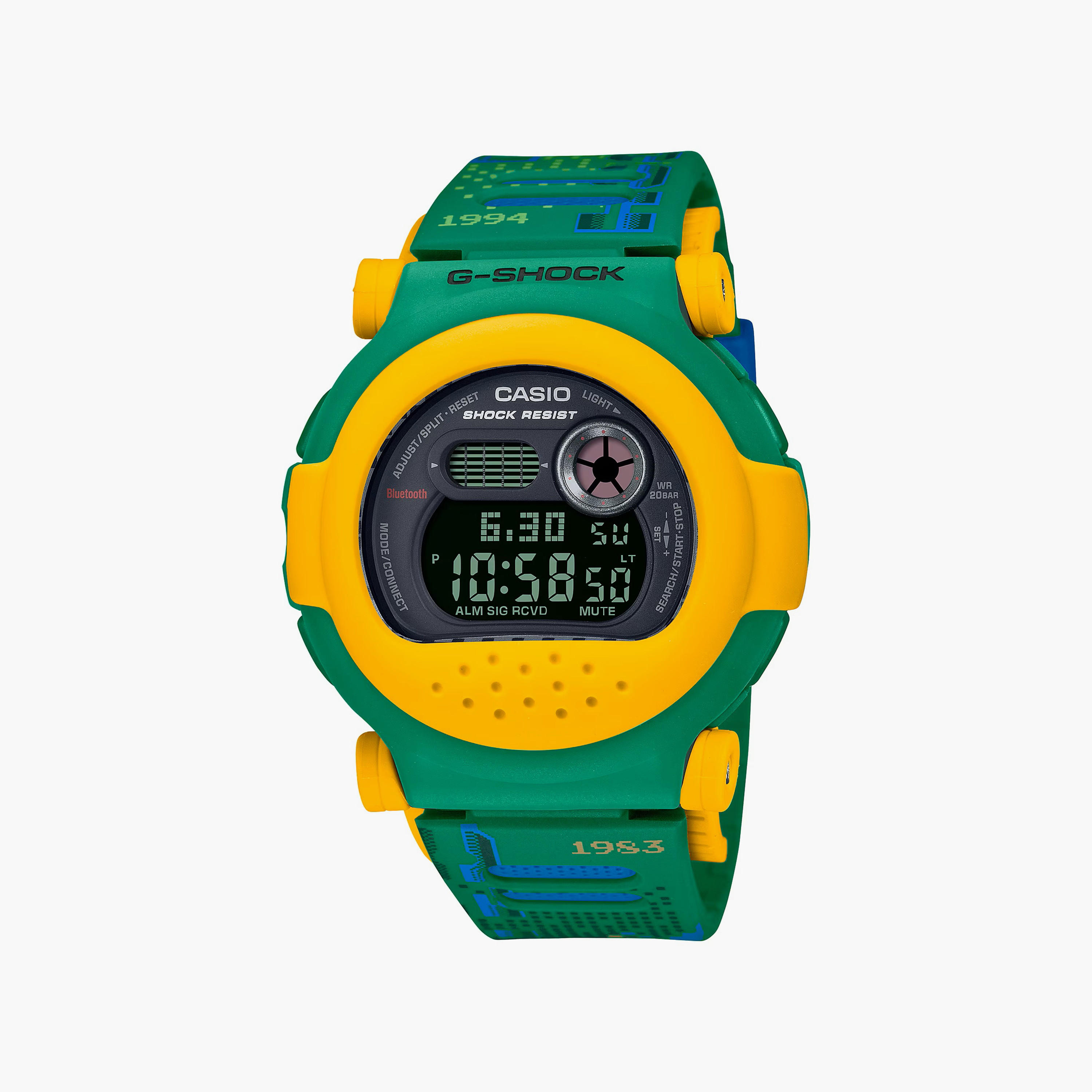 G-SHOCK Unisex Green Digital Silicone Strap Watch | G-B001RG-3DR-men-watchesandjewellery-watches-image-1