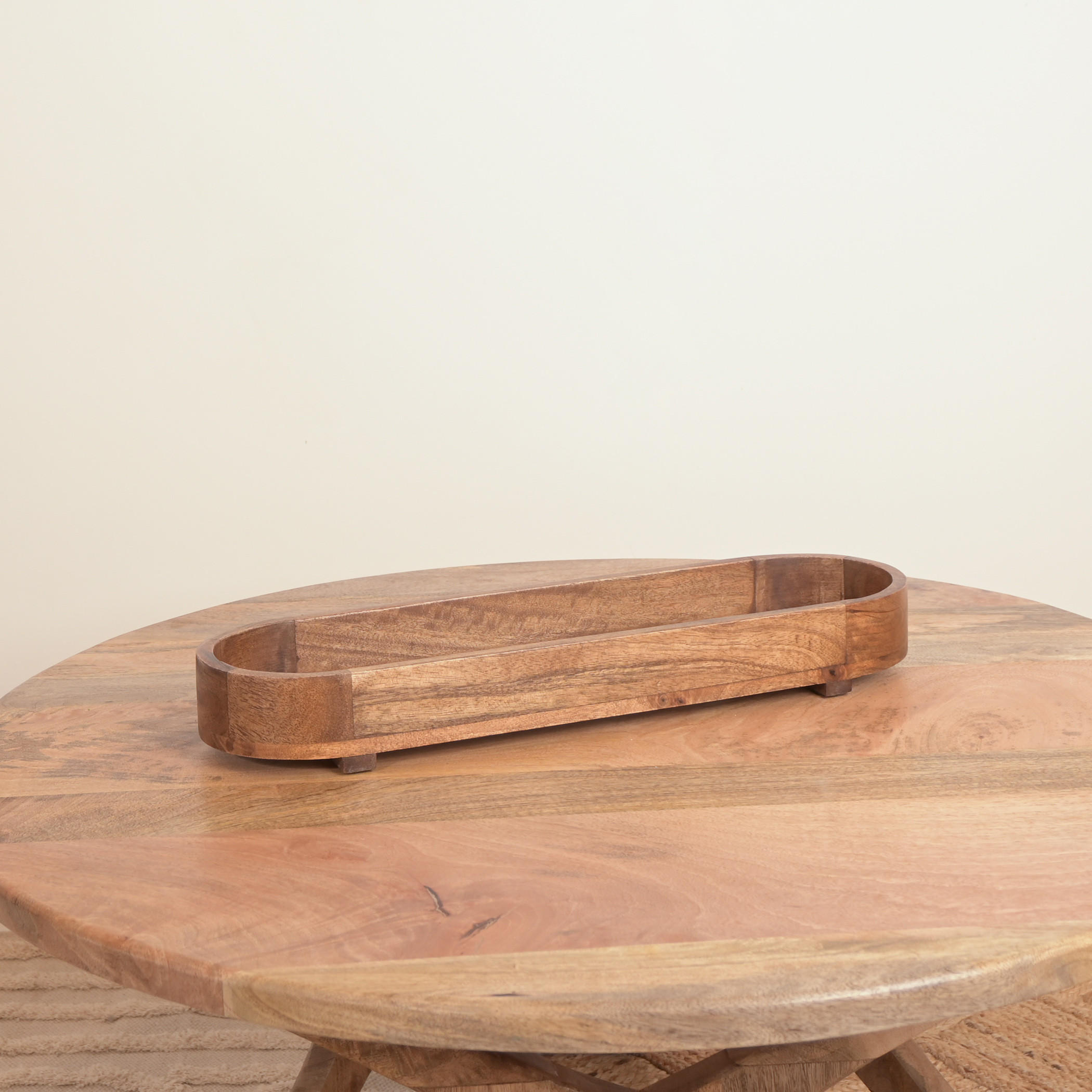 Home Carving Wooden Oval Serving Tray - 54x6 cms-household-dining-serveware-servingtrays-image-2