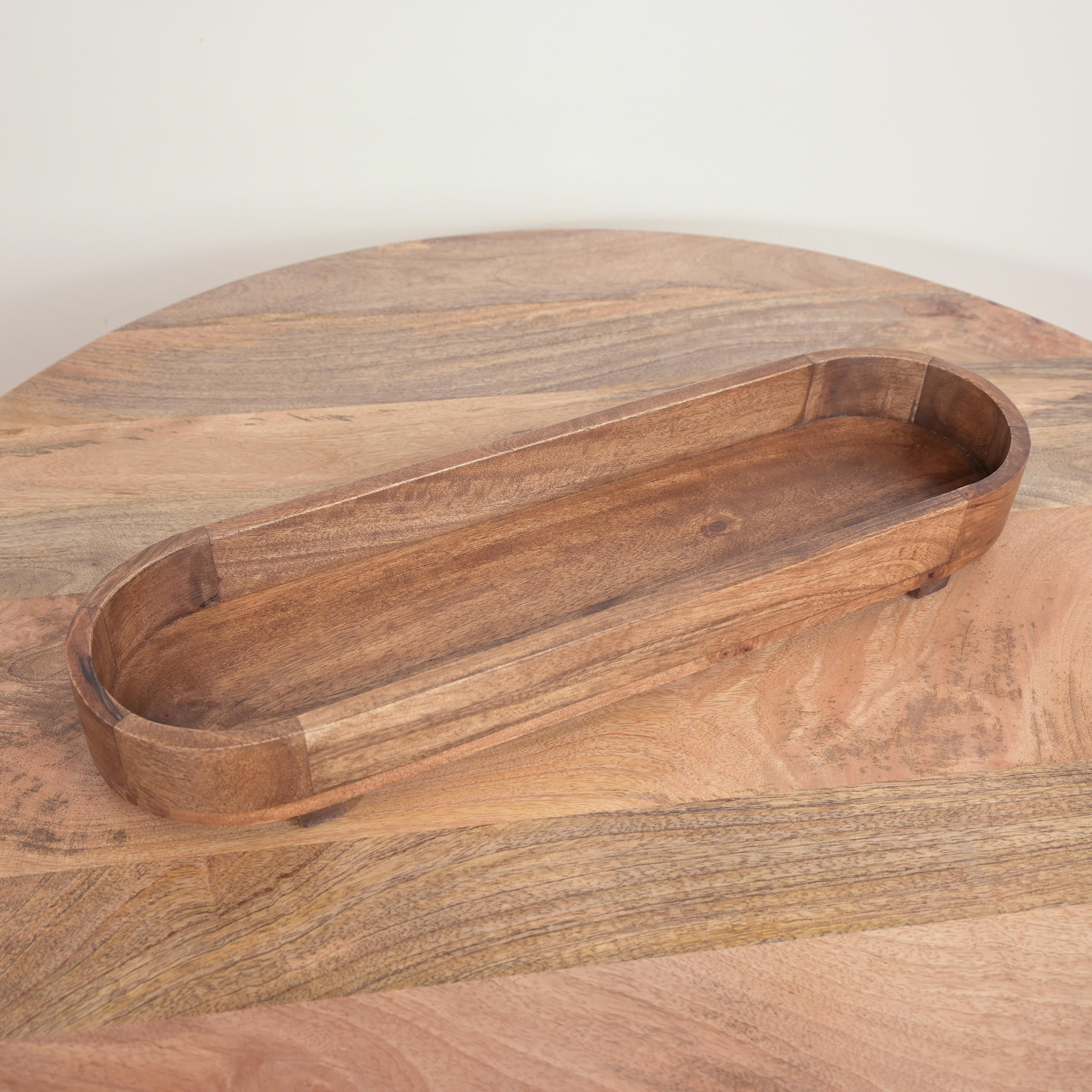 Home Carving Wooden Oval Serving Tray - 54x6 cms-household-dining-serveware-servingtrays-image-3