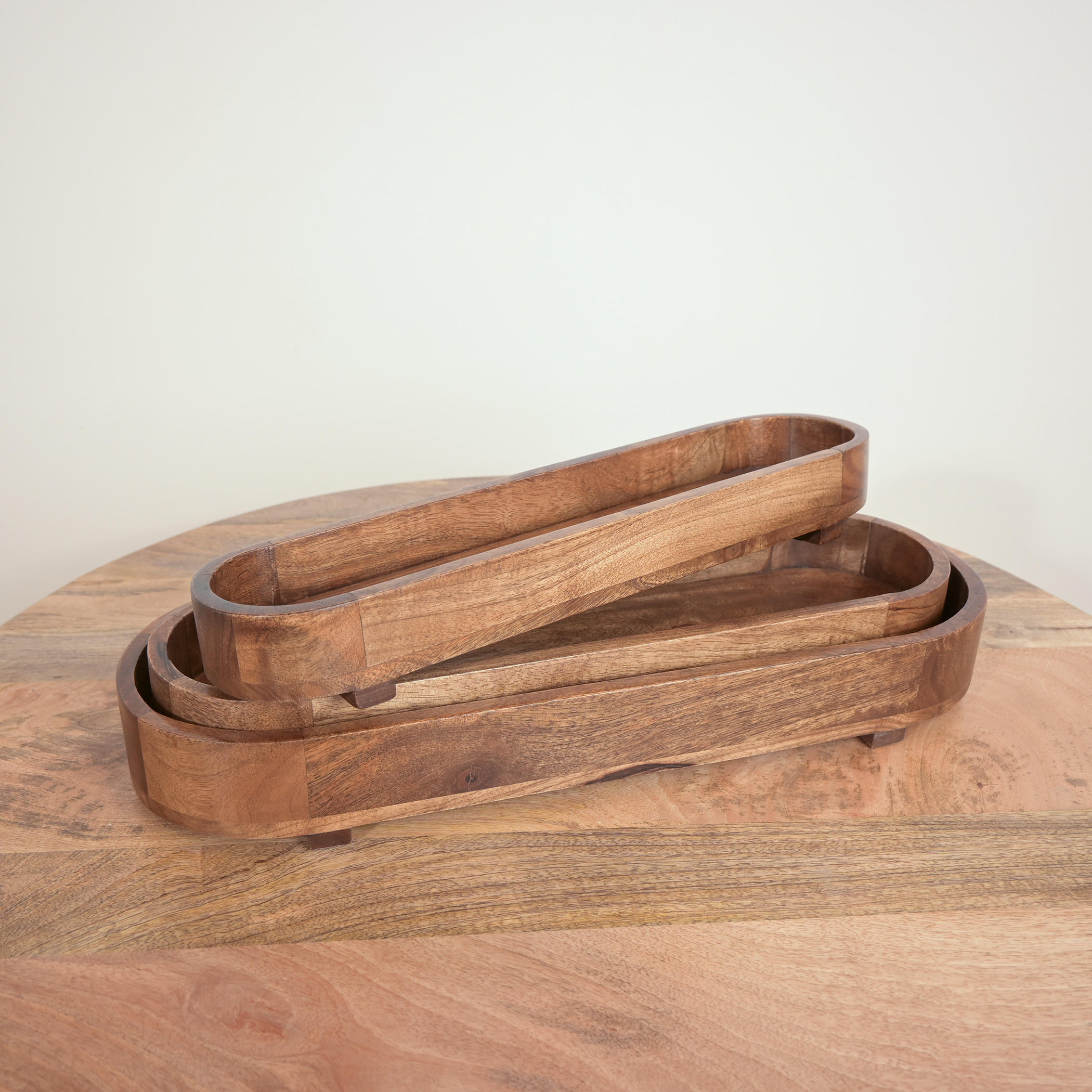 Home Carving Wooden Oval Serving Tray - 54x6 cms-household-dining-serveware-servingtrays-image-5