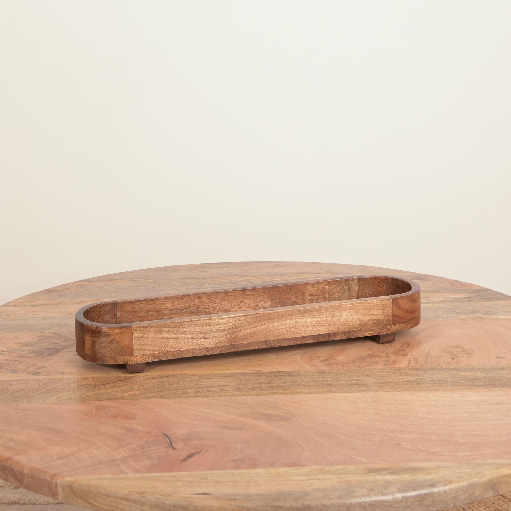 Home Carving Wooden Oval Serving Tray - 49x12 cm-household-dining-serveware-servingtrays-image-1