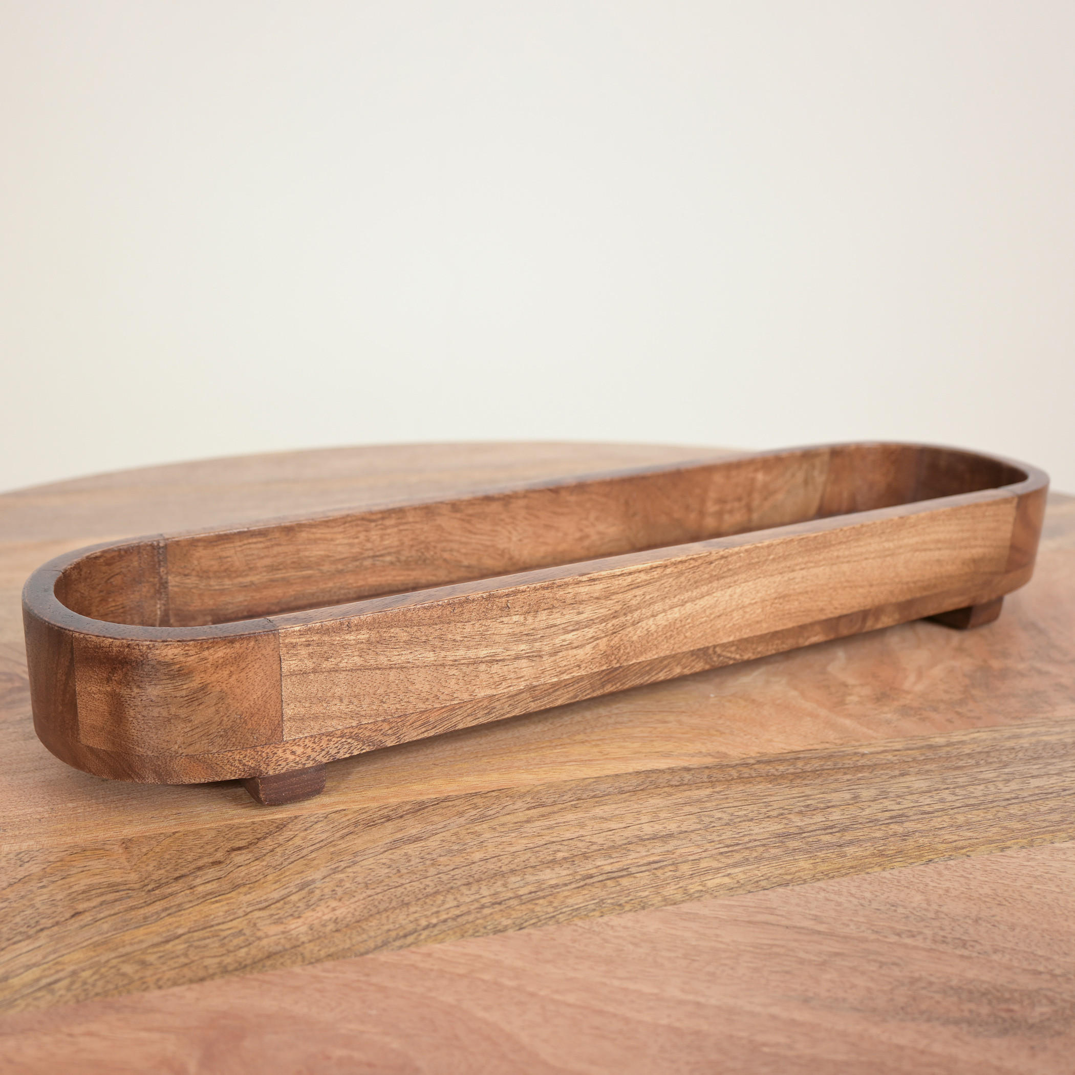 Home Carving Wooden Oval Serving Tray - 49x12 cm-household-dining-serveware-servingtrays-image-4
