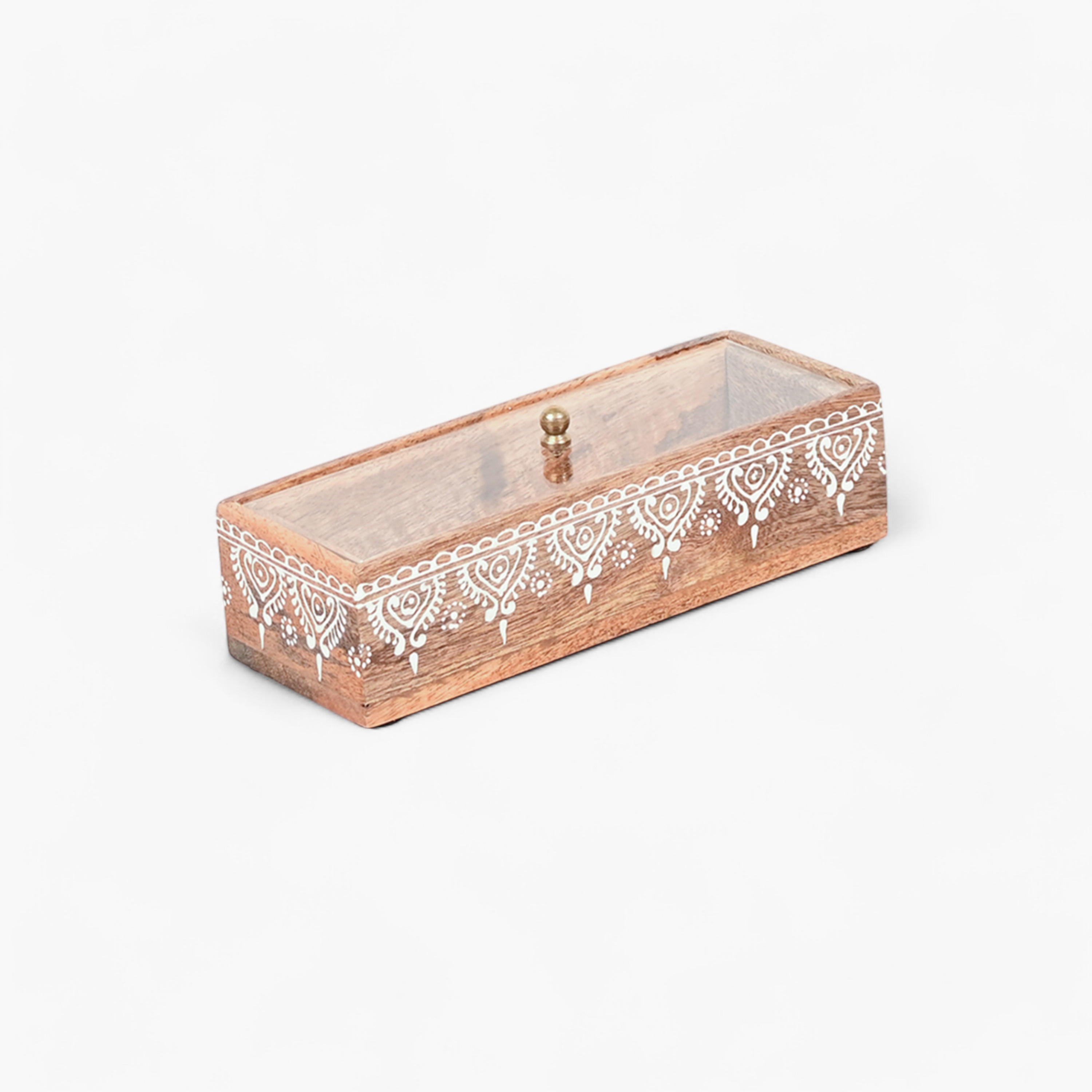 Home Carving Handcrafted Decorative Wooden Box with Acrylic Lid-household-dining-serveware-servingtrays-image-1