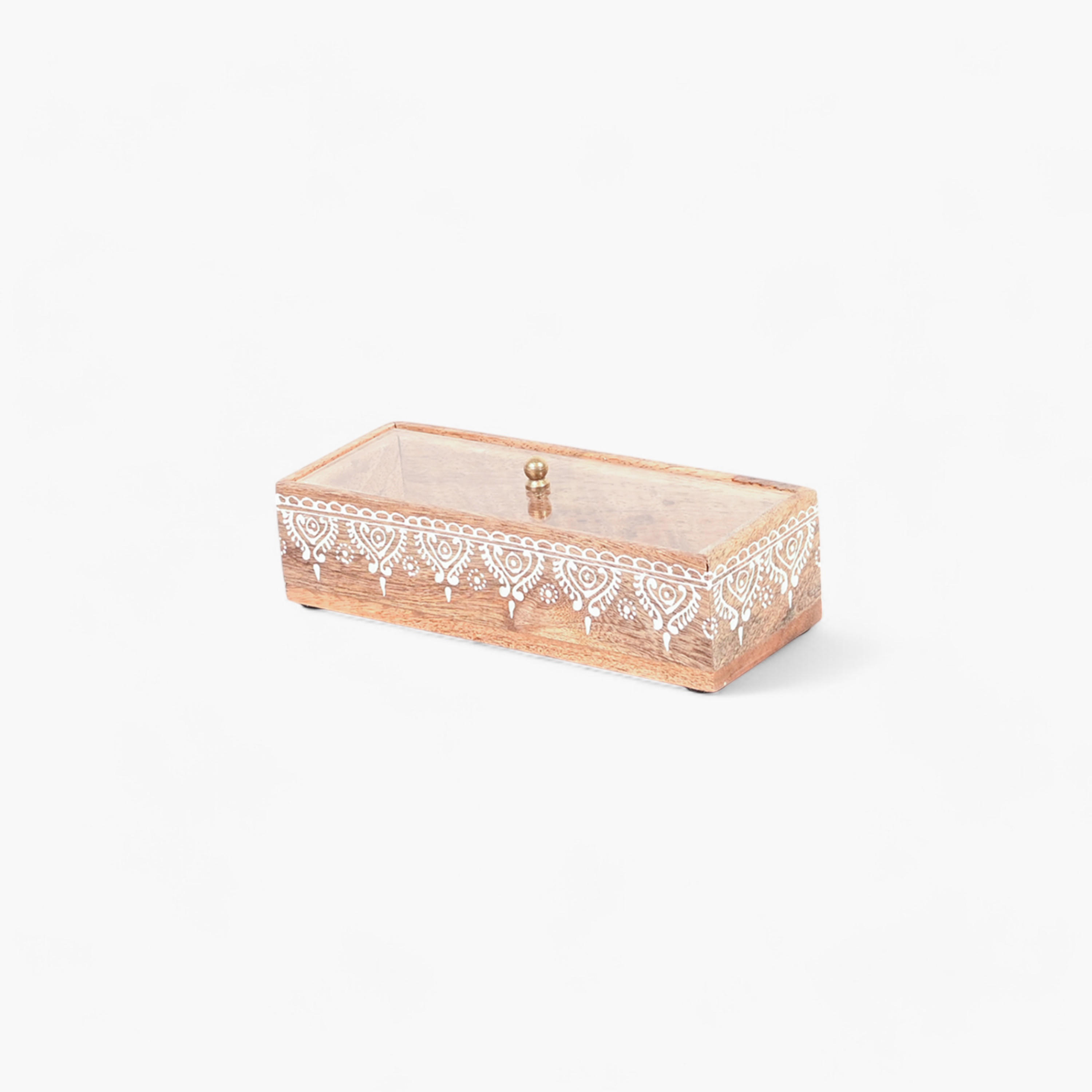 صندوق خشب ديكور مصنوع يدويًا مع غطاء أكريليك من هوم كارفينج-household-dining-serveware-servingtrays-image-2