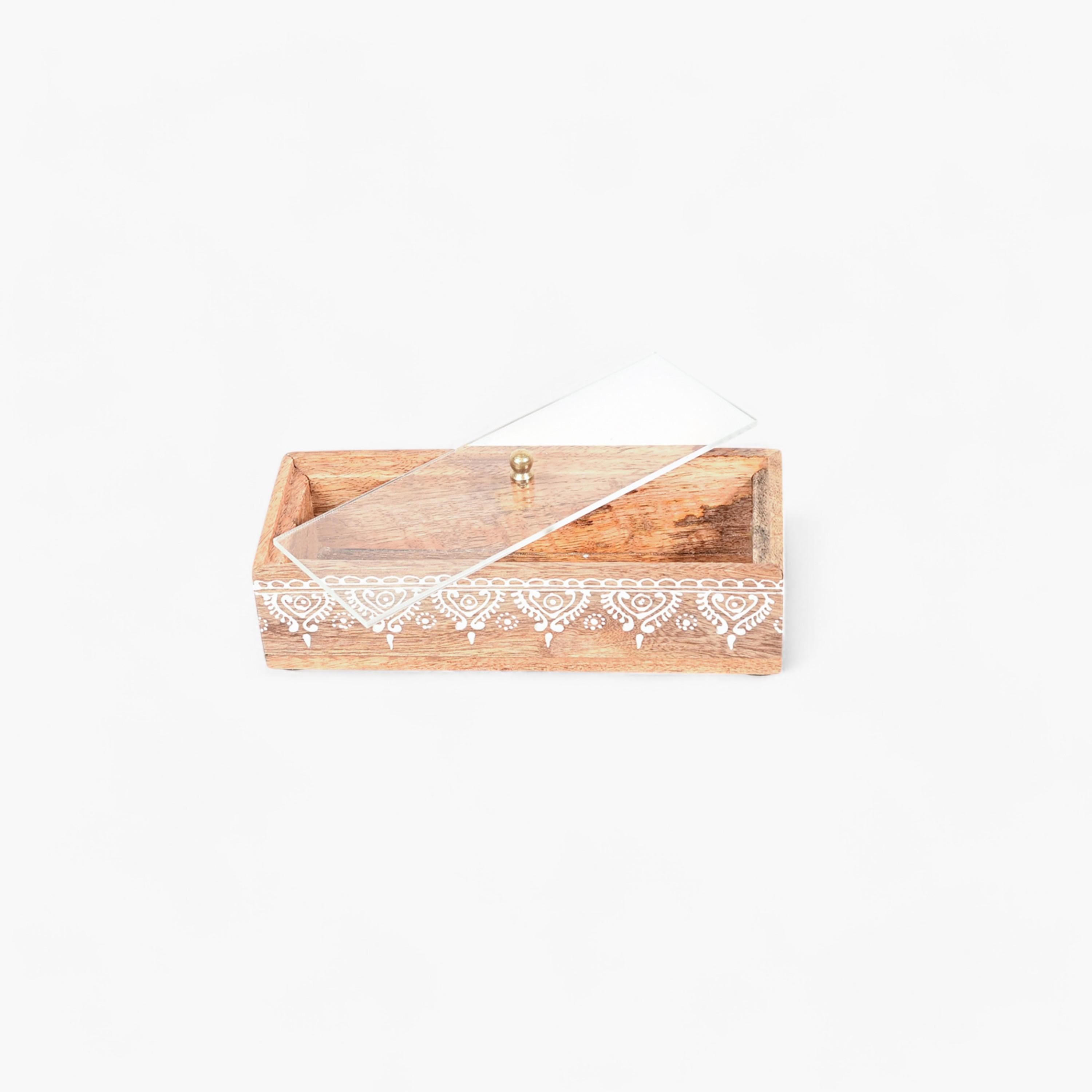 Home Carving Handcrafted Decorative Wooden Box with Acrylic Lid-household-dining-serveware-servingtrays-image-4