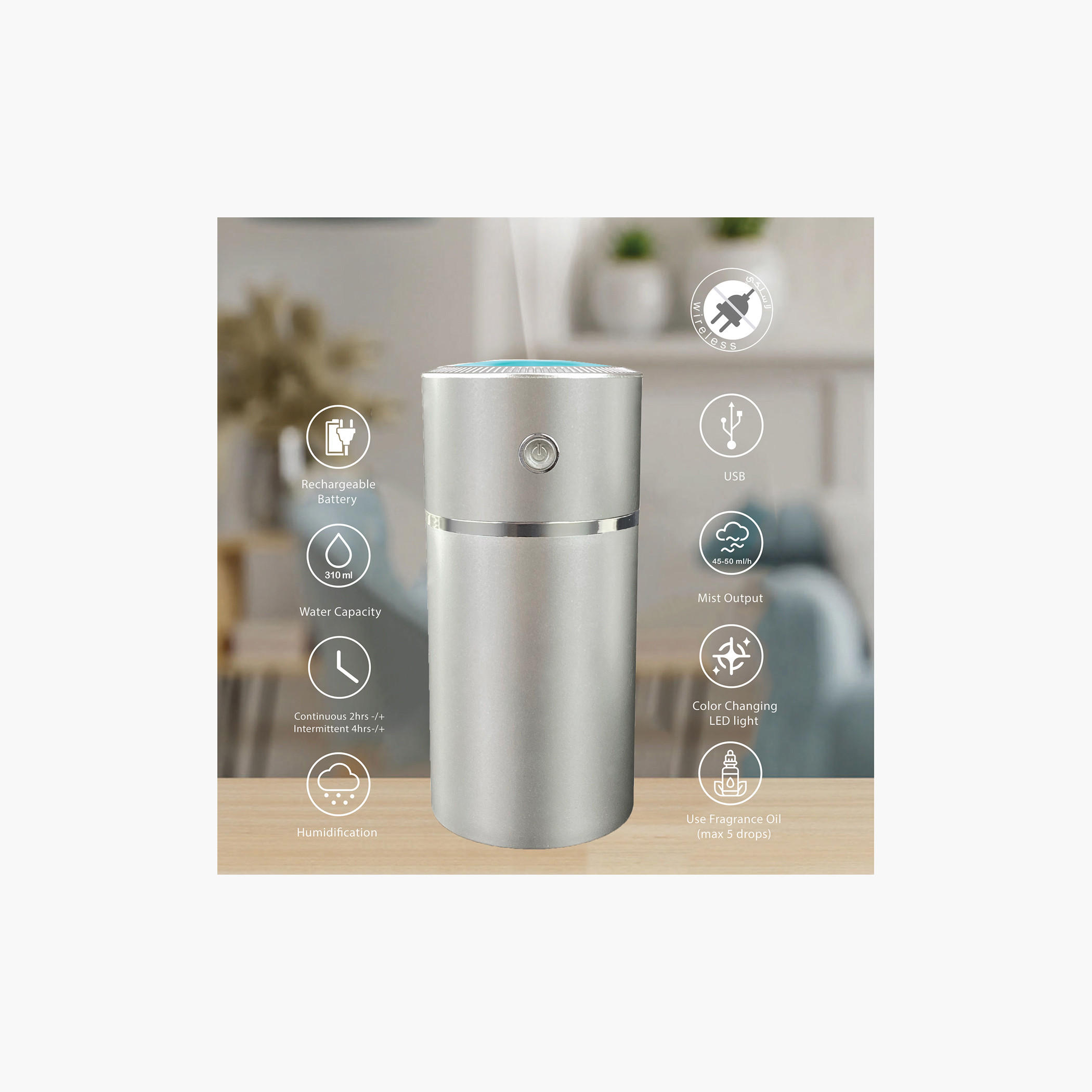 Aurora USB powered Color Changing LED Portable Humidifier - 310 ml-household-homefragrance-airrevitalisersandhumidifiers-image-7