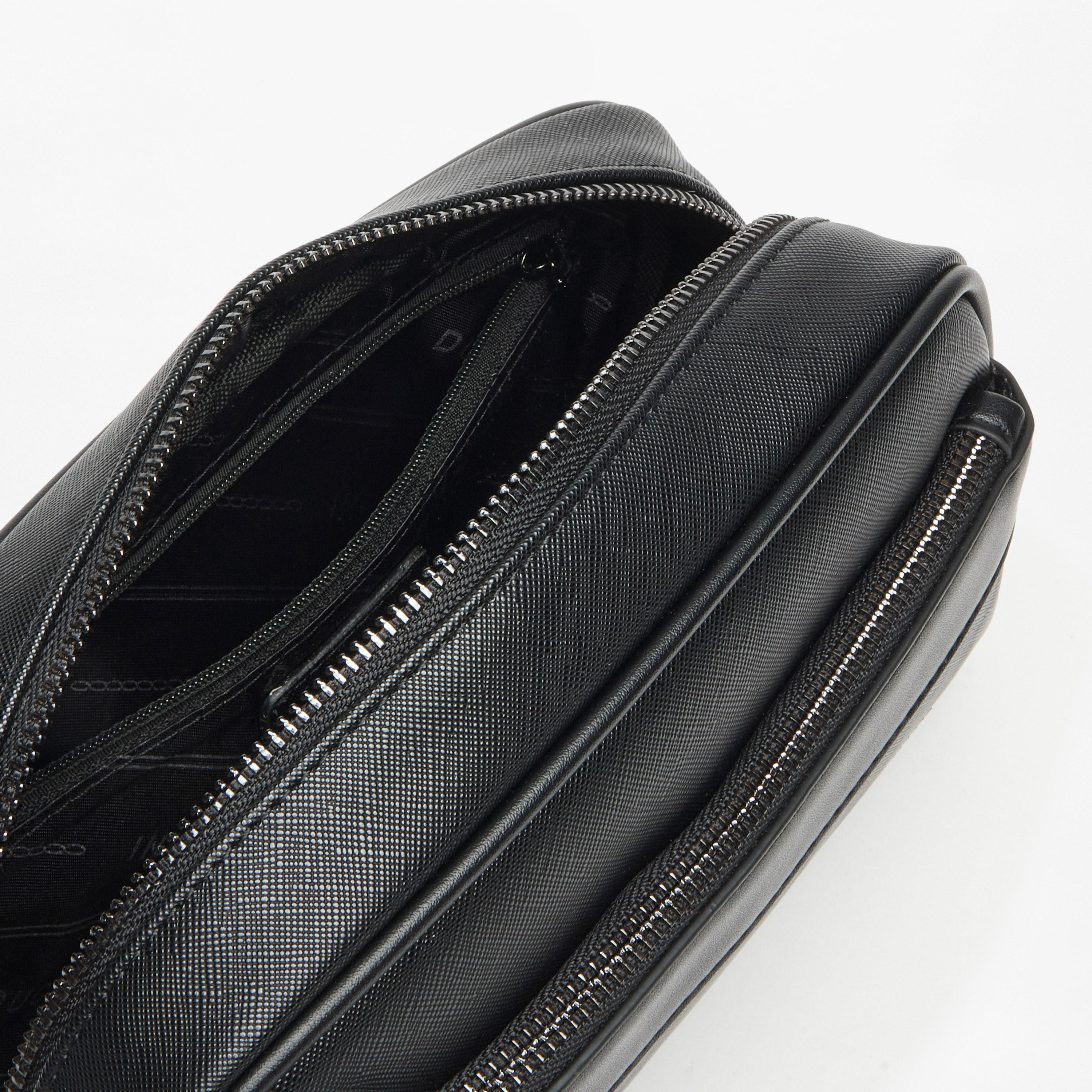 Duchini Textured Pouch with Zip Closure-men-bags-image-4