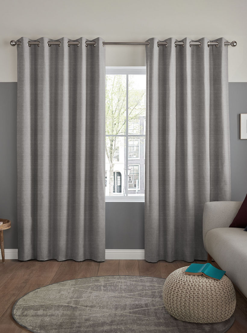 ستارة تصفية الضوء قطعة واحدة بحلقات لون رمادي من بوتر - 135x240 سم-household-windows-curtains-image-1