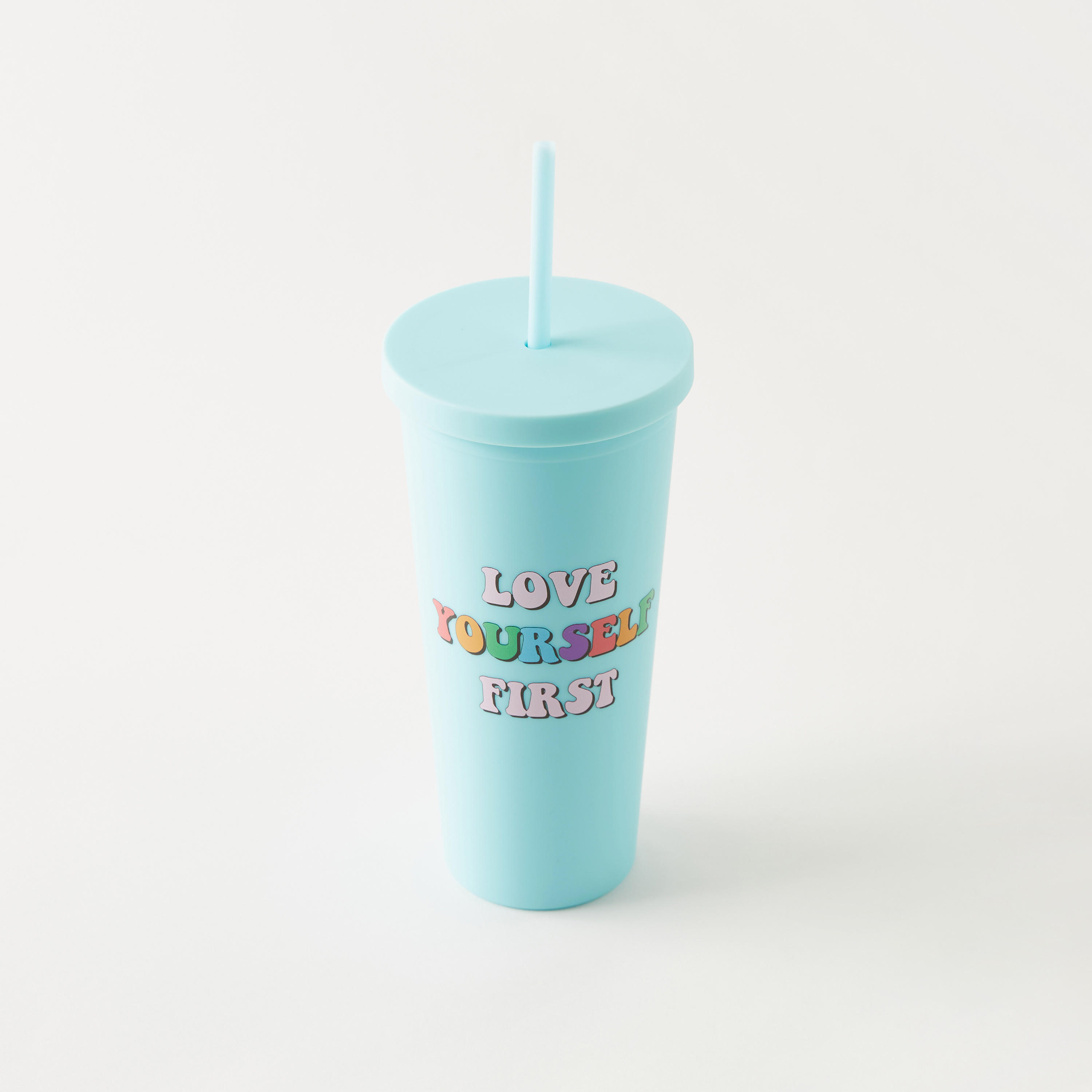 Slogan Print Tumbler with Straw - 700 ml-household-dining-teaandcoffee-travelmugsandsippers-image-2