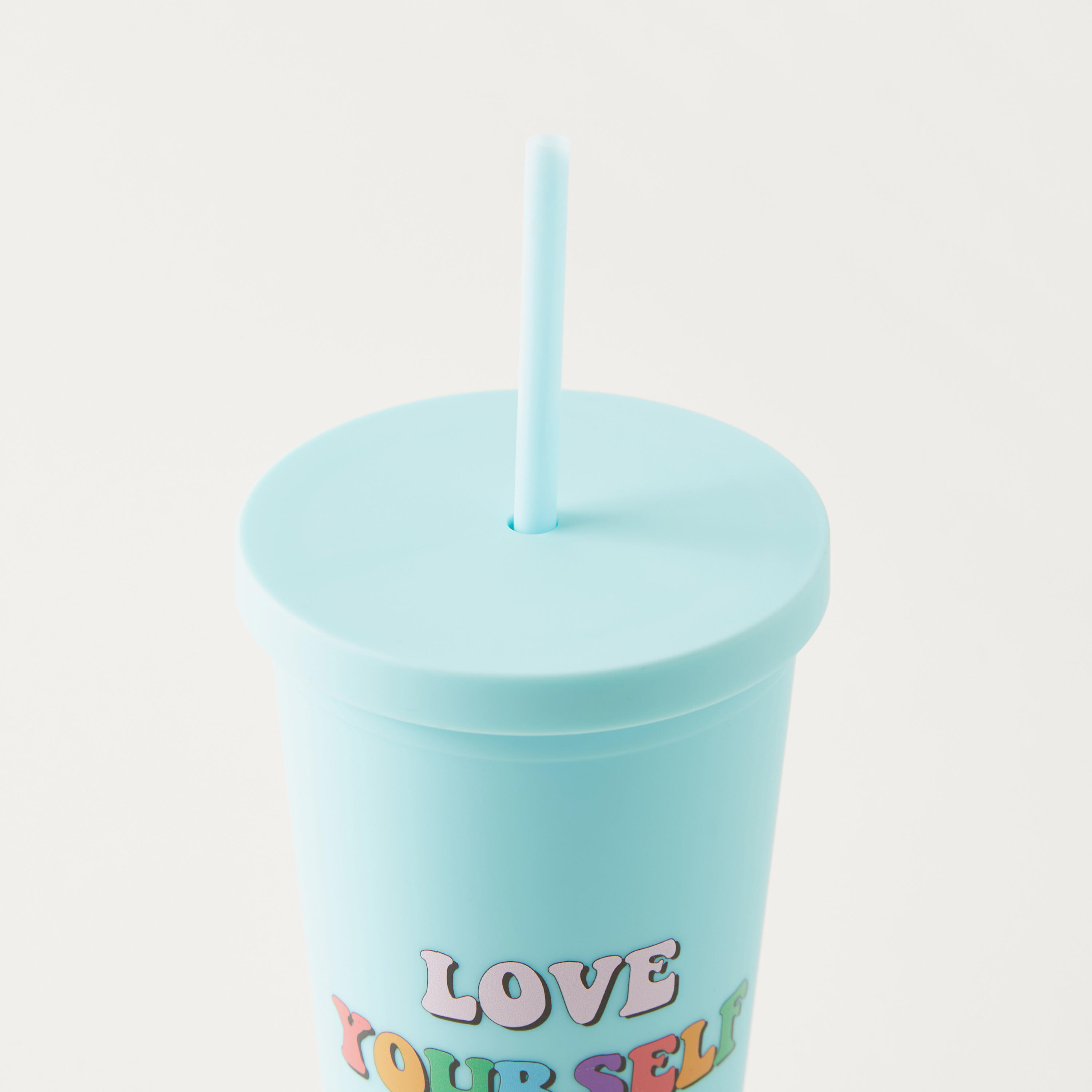 Slogan Print Tumbler with Straw - 700 ml-household-dining-teaandcoffee-travelmugsandsippers-image-3
