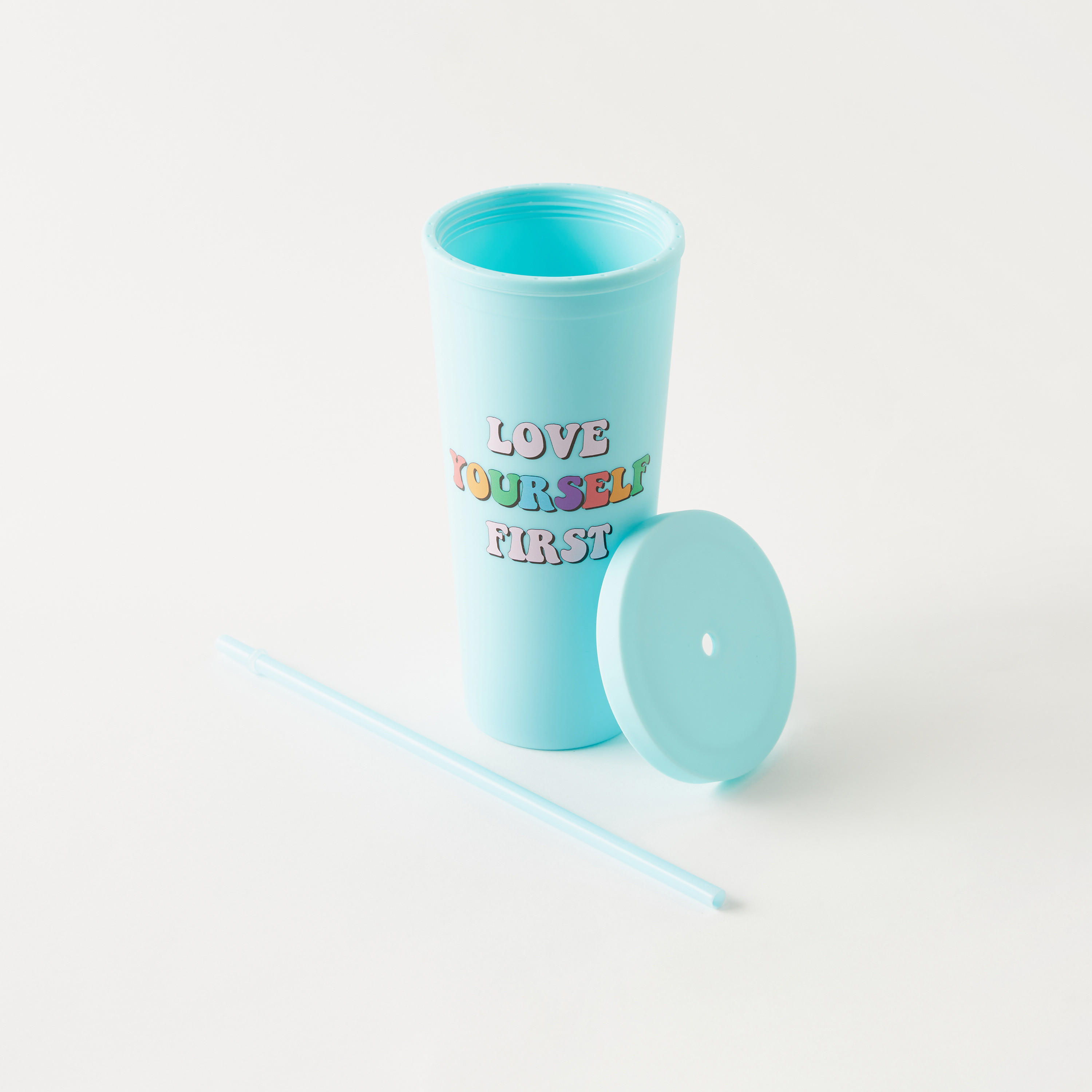 Slogan Print Tumbler with Straw - 700 ml-household-dining-teaandcoffee-travelmugsandsippers-image-4