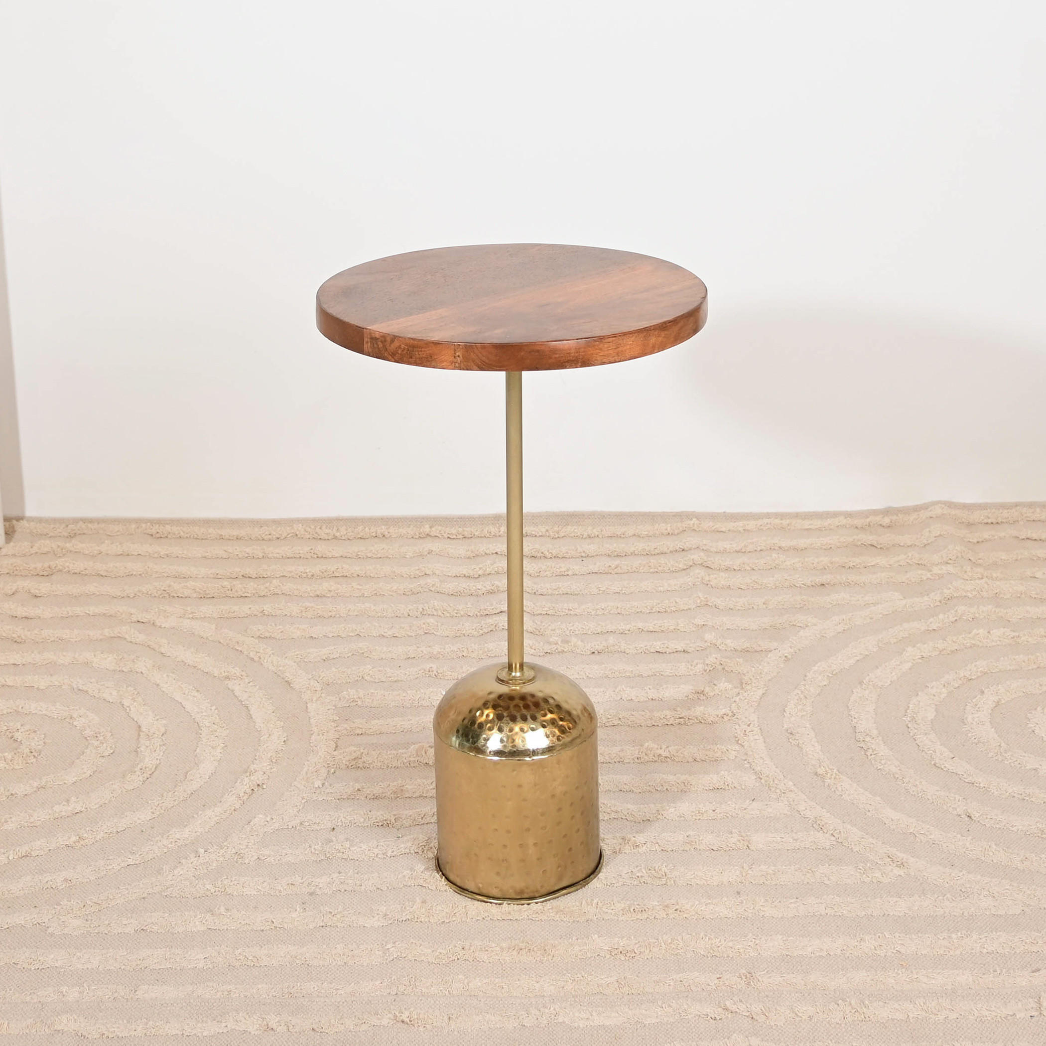 Home Carving Wooden Top Side Table with Pedestal Base - 59x36x59 cms-furniture-livingroom-sideandendtables-image-2