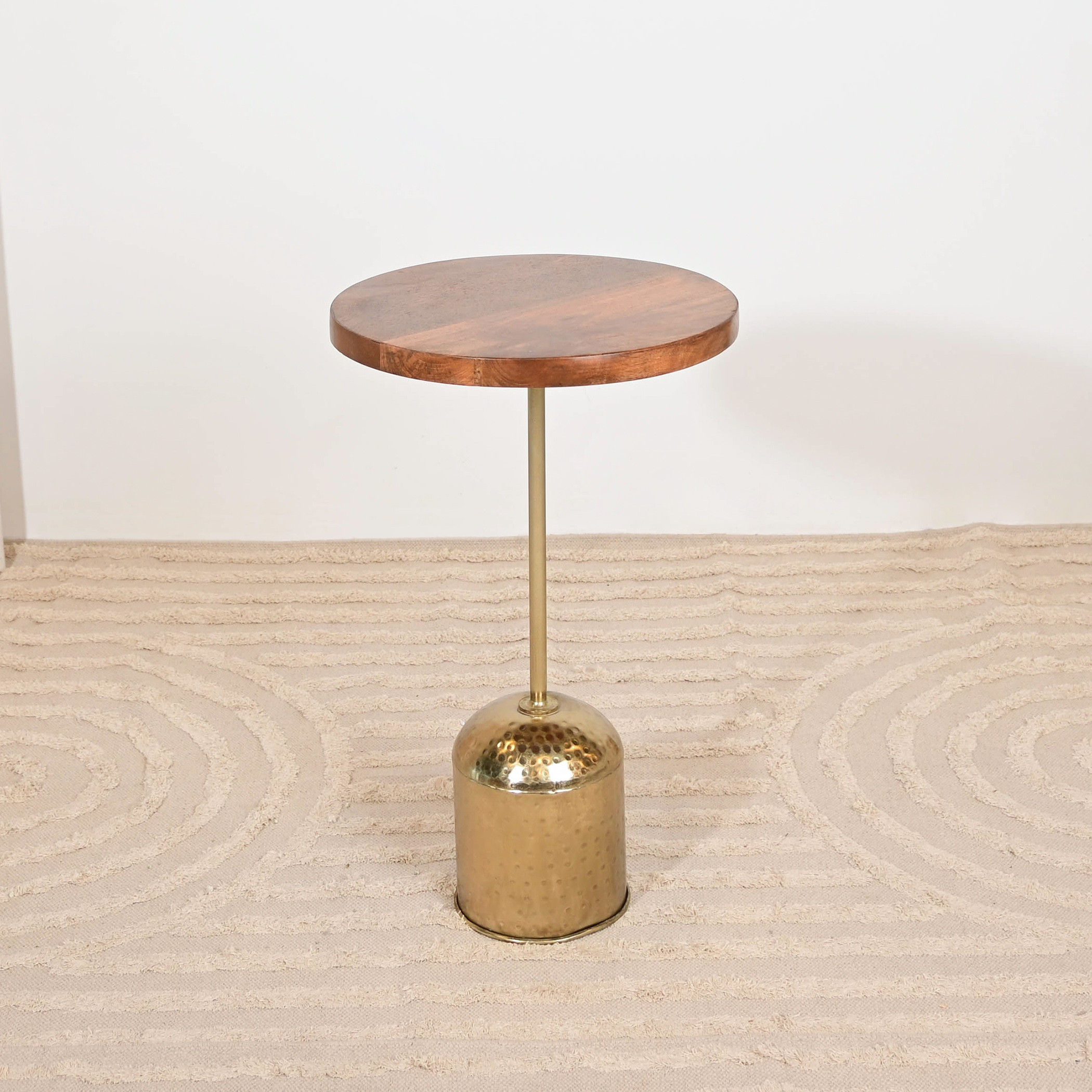 Home Carving Wooden Top Side Table with Pedestal Base - 59x36x59 cms-furniture-livingroom-sideandendtables-image-2