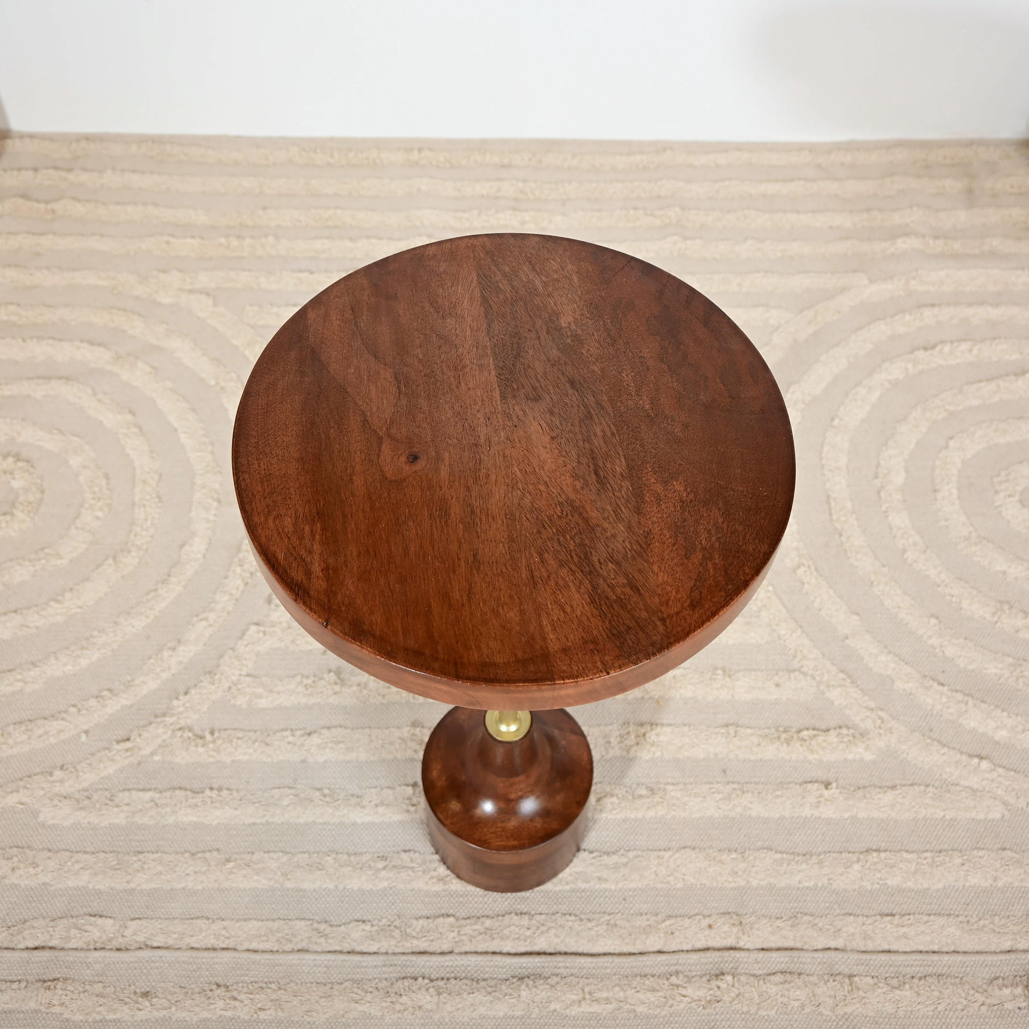 Home Carving Wooden Top Side Table with Pedestal Base - 60x32x60 cms-furniture-livingroom-sideandendtables-image-6
