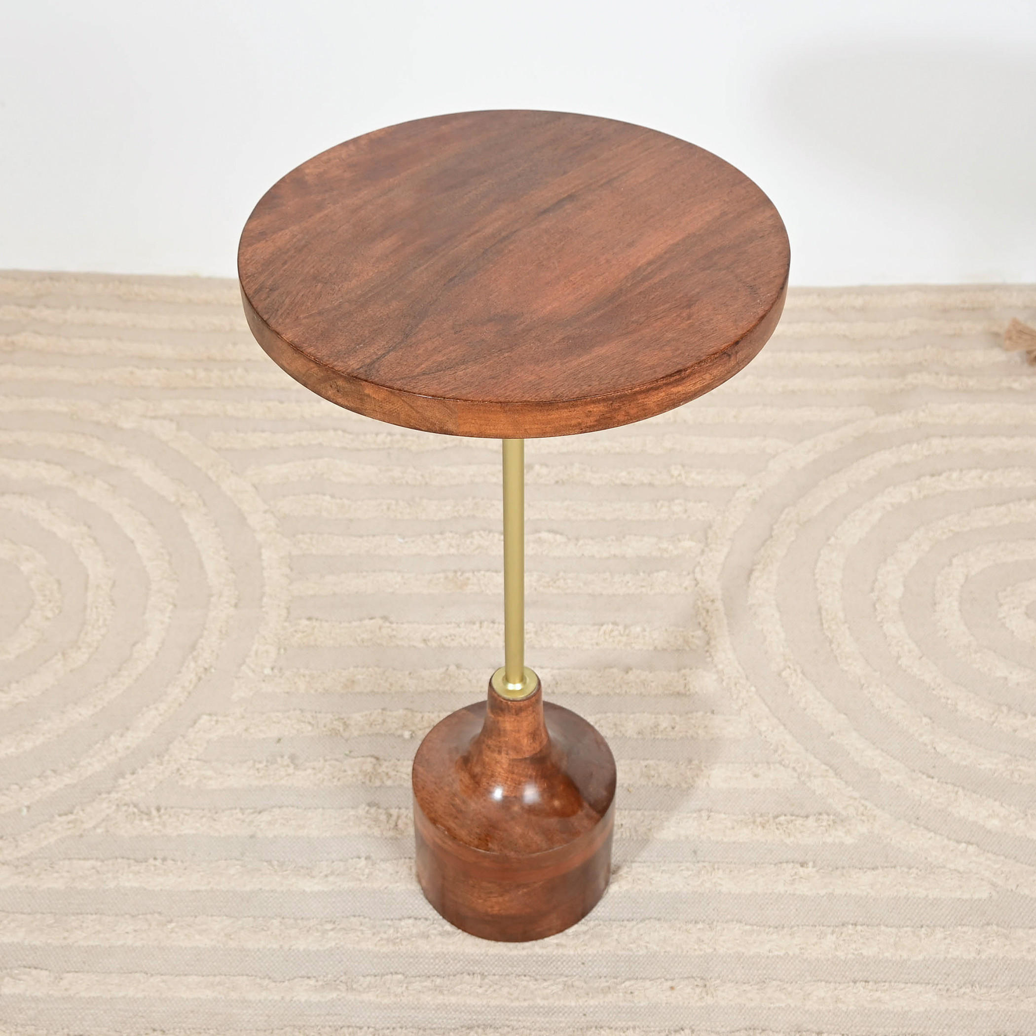 طاولة جانبية بسطح خشبي وقاعدة بيديستال من هوم كارفينج - 66x35x66 سم-furniture-livingroom-sideandendtables-image-3