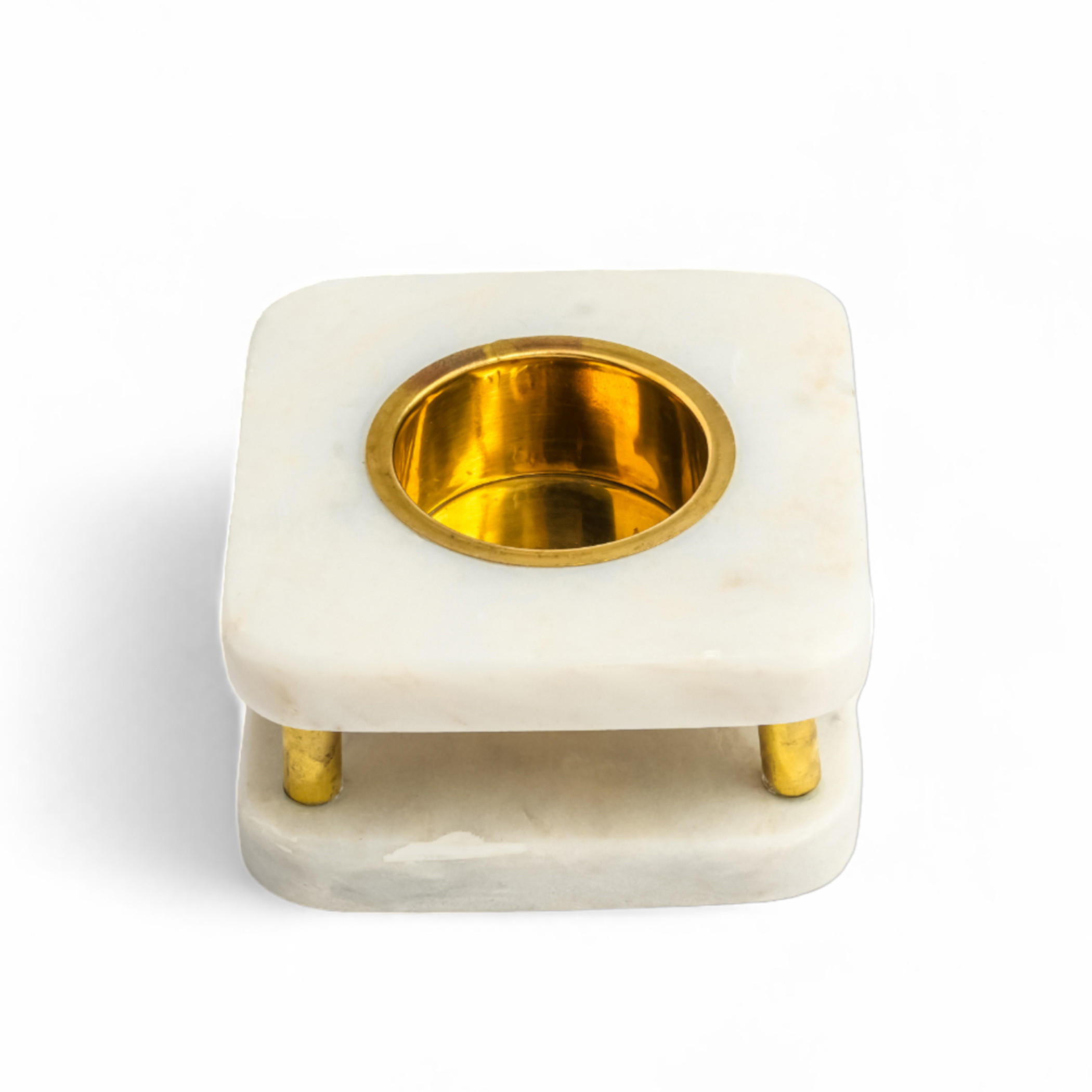 Decorative Square Marble Tealight Holder - 6 cms-household-decor-candleholdersandlanterns-image-1