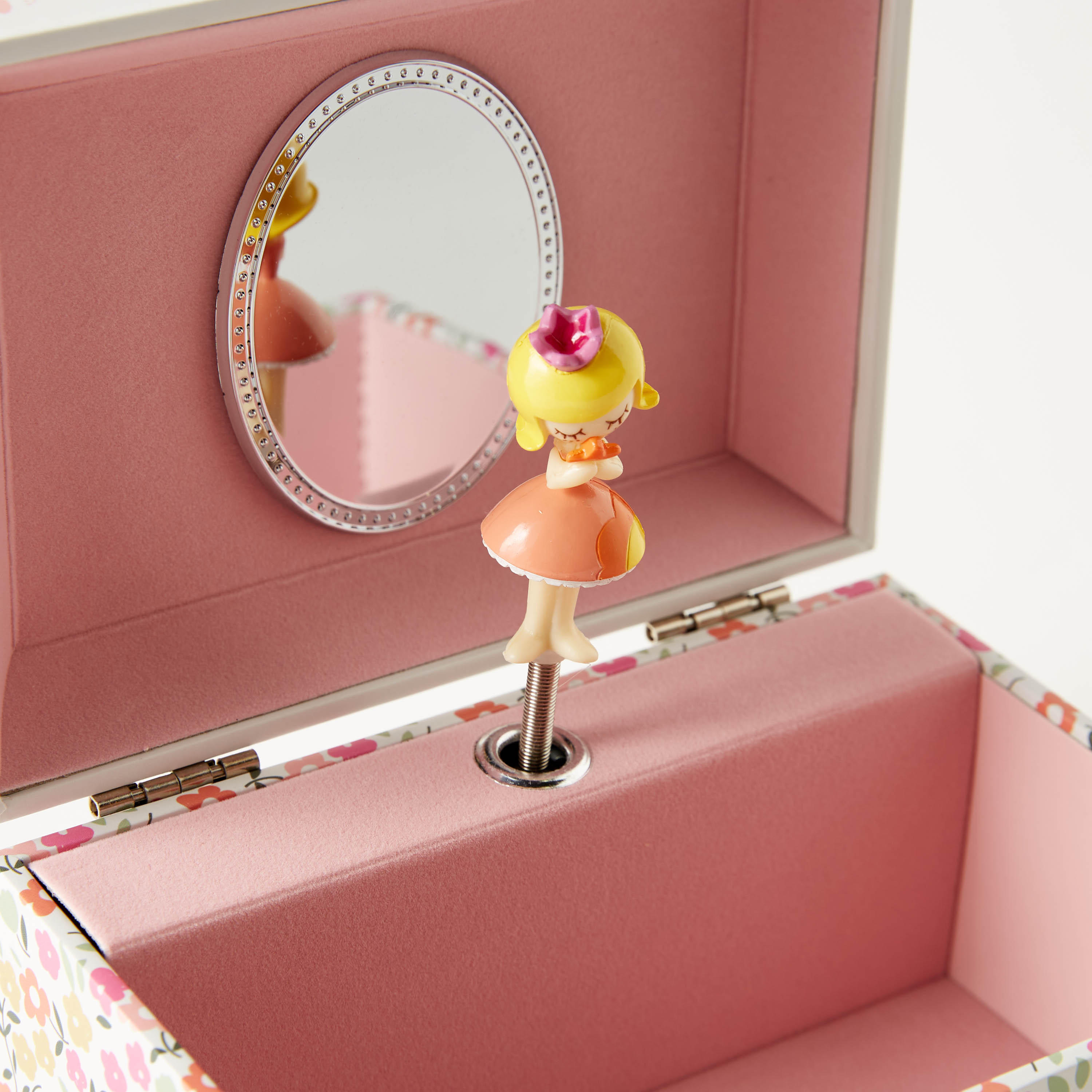 صندوق مجوهرات موسيقي مستطيل بطبعات جرافيك مع تزيينات دمية ومرآة-women-watchesandjewellery-jewellery-storage-image-4