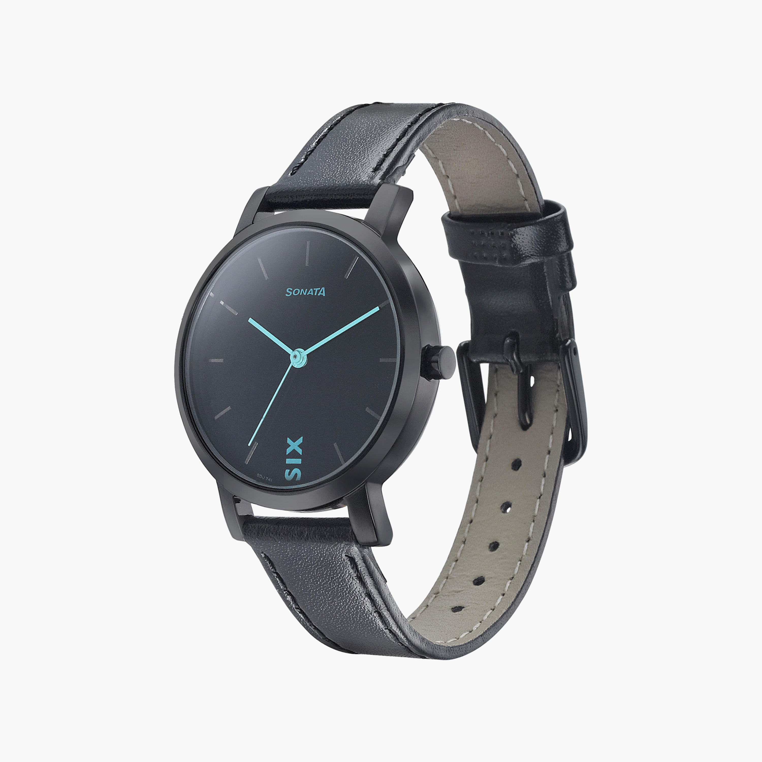Sonata Women's Black Analog Leather Strap Watch | 8164NL01-women-watchesandjewellery-watches-image-2